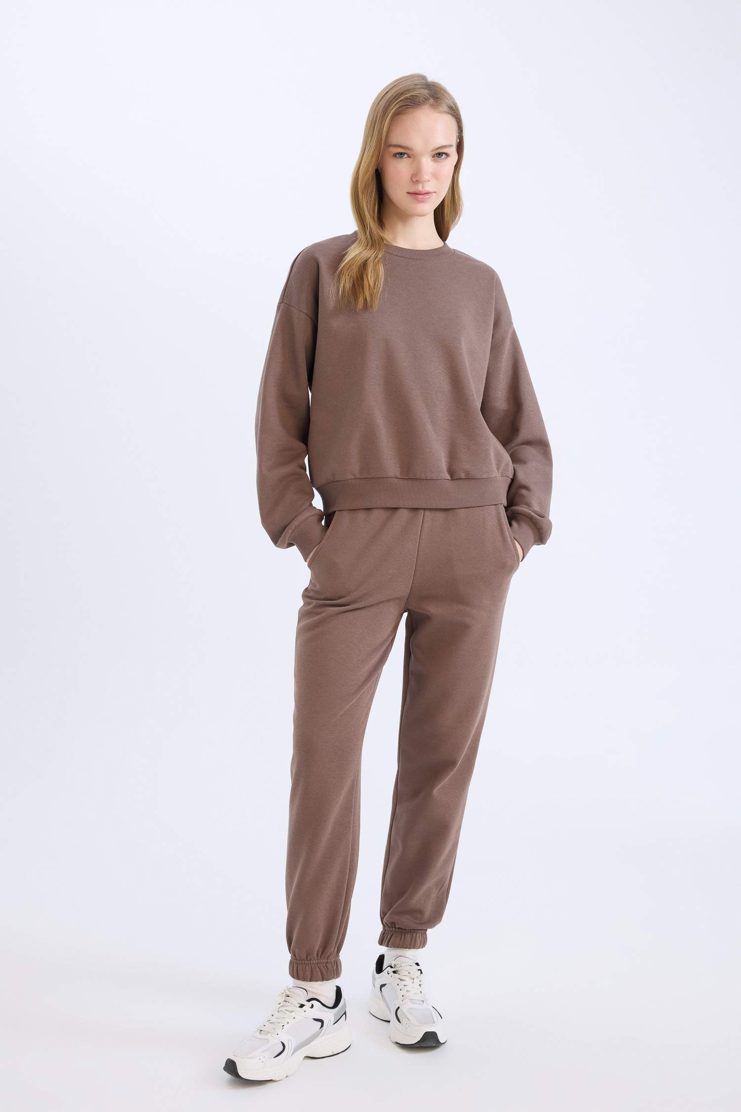 Regular Fit 2'li Takım Sweatshirt Beli Lastikli Eşofman Altı