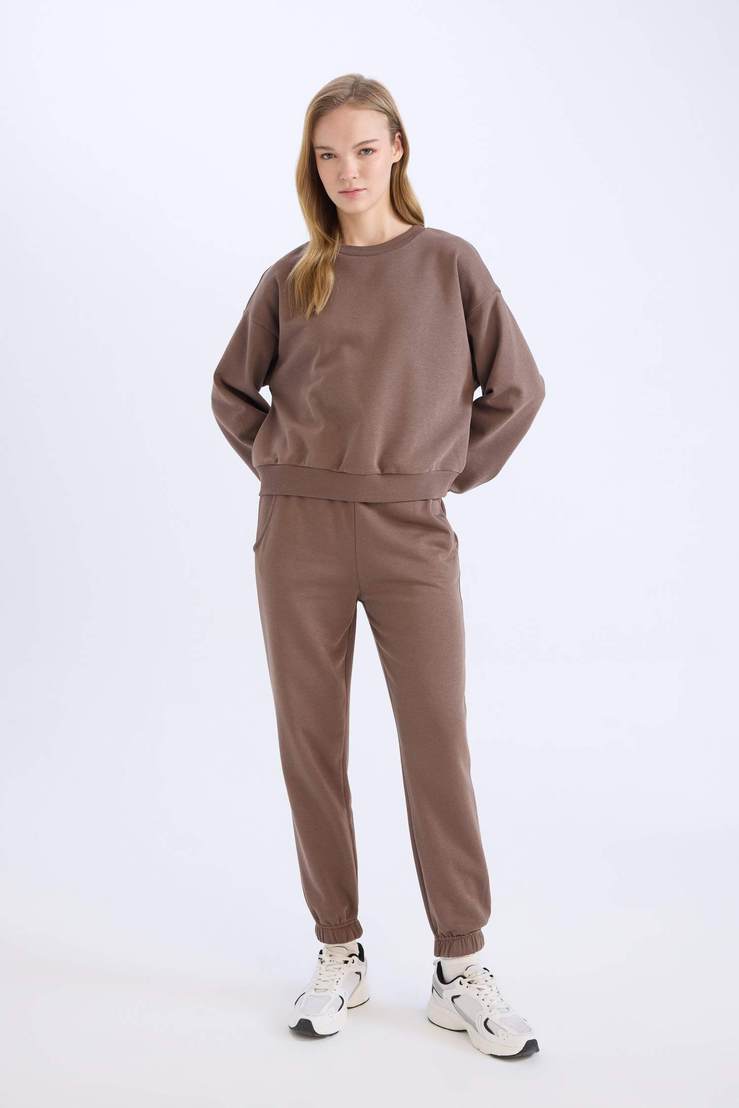 Regular Fit 2'li Takım Sweatshirt Beli Lastikli Eşofman Altı