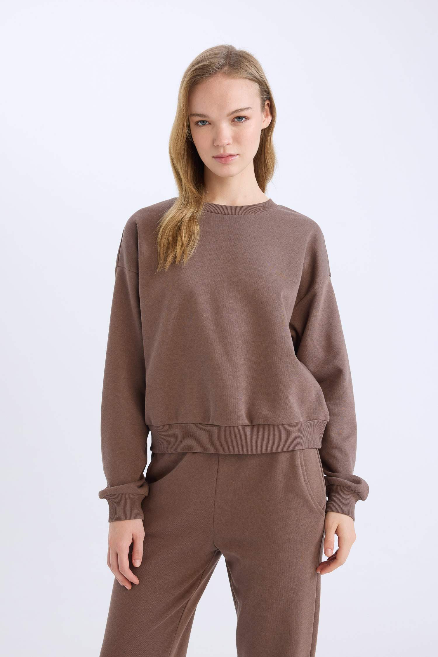 Regular Fit 2'li Takım Sweatshirt Beli Lastikli Eşofman Altı