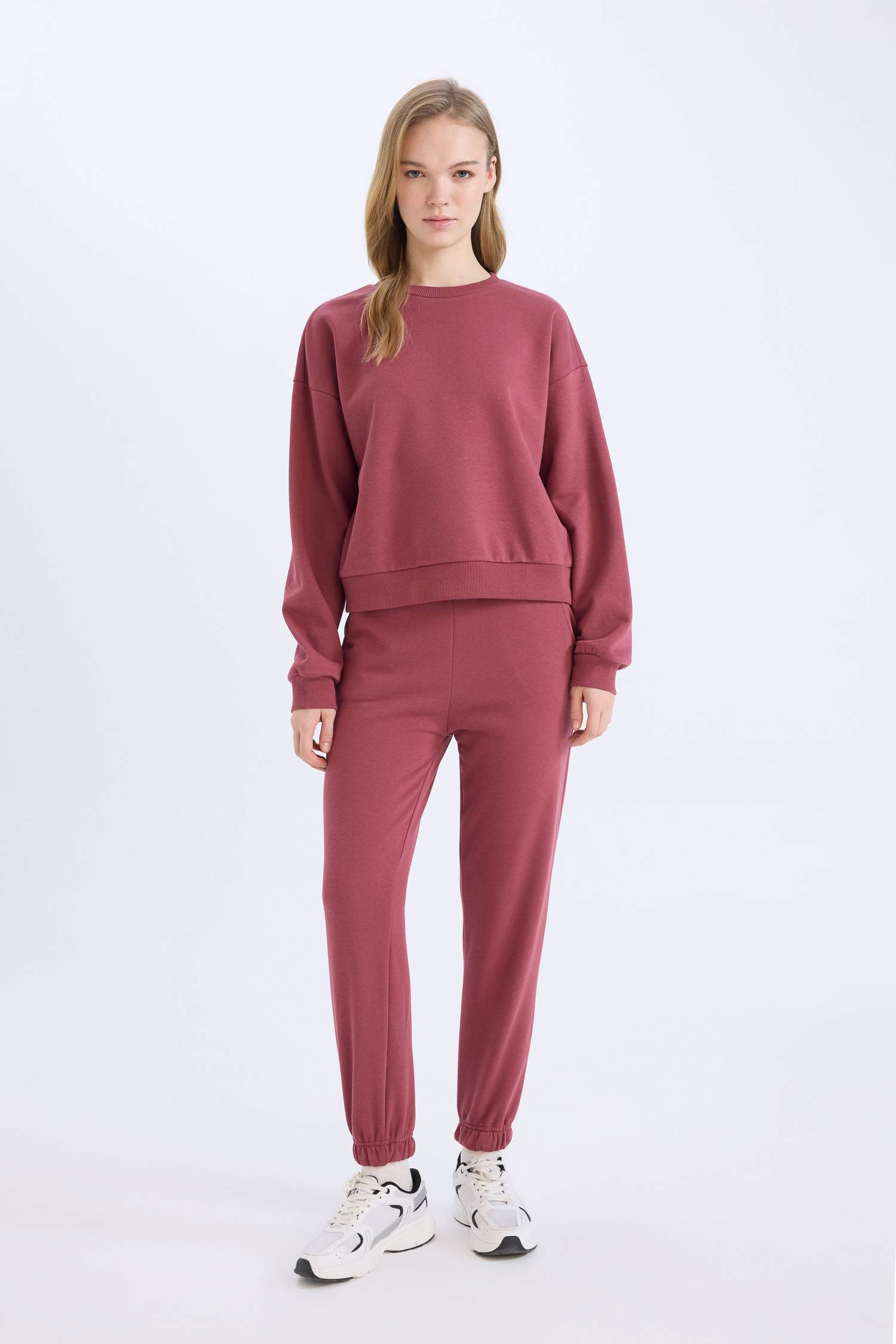 Regular Fit 2'li Takım Sweatshirt Beli Lastikli Jogger Eşofman Altı