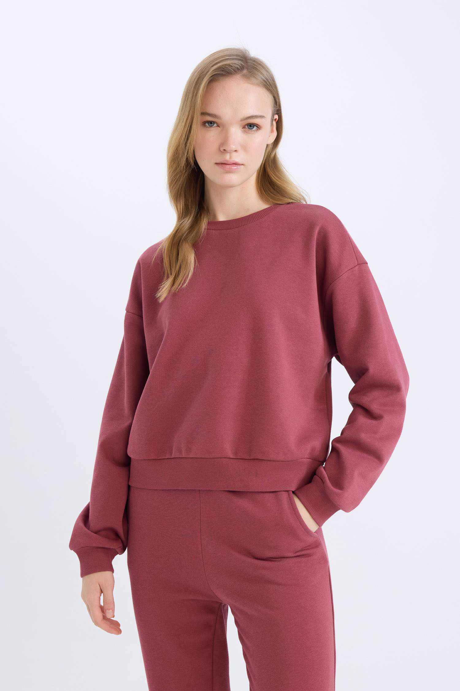 Regular Fit 2'li Takım Sweatshirt Beli Lastikli Jogger Eşofman Altı