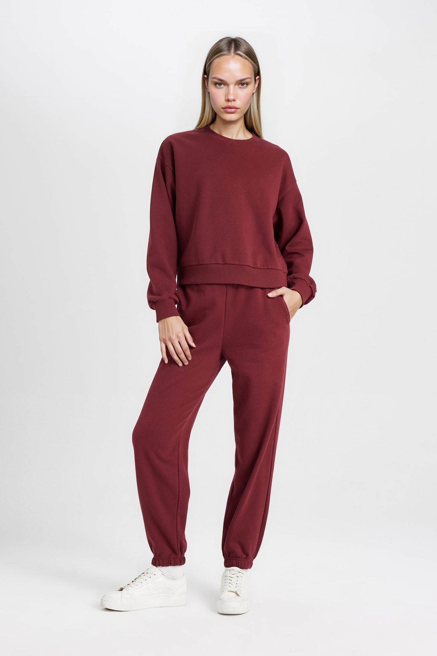 Regular Fit Normal Kalıp Basic Düz İçi Kalın Polarlı Eşofman Takımı