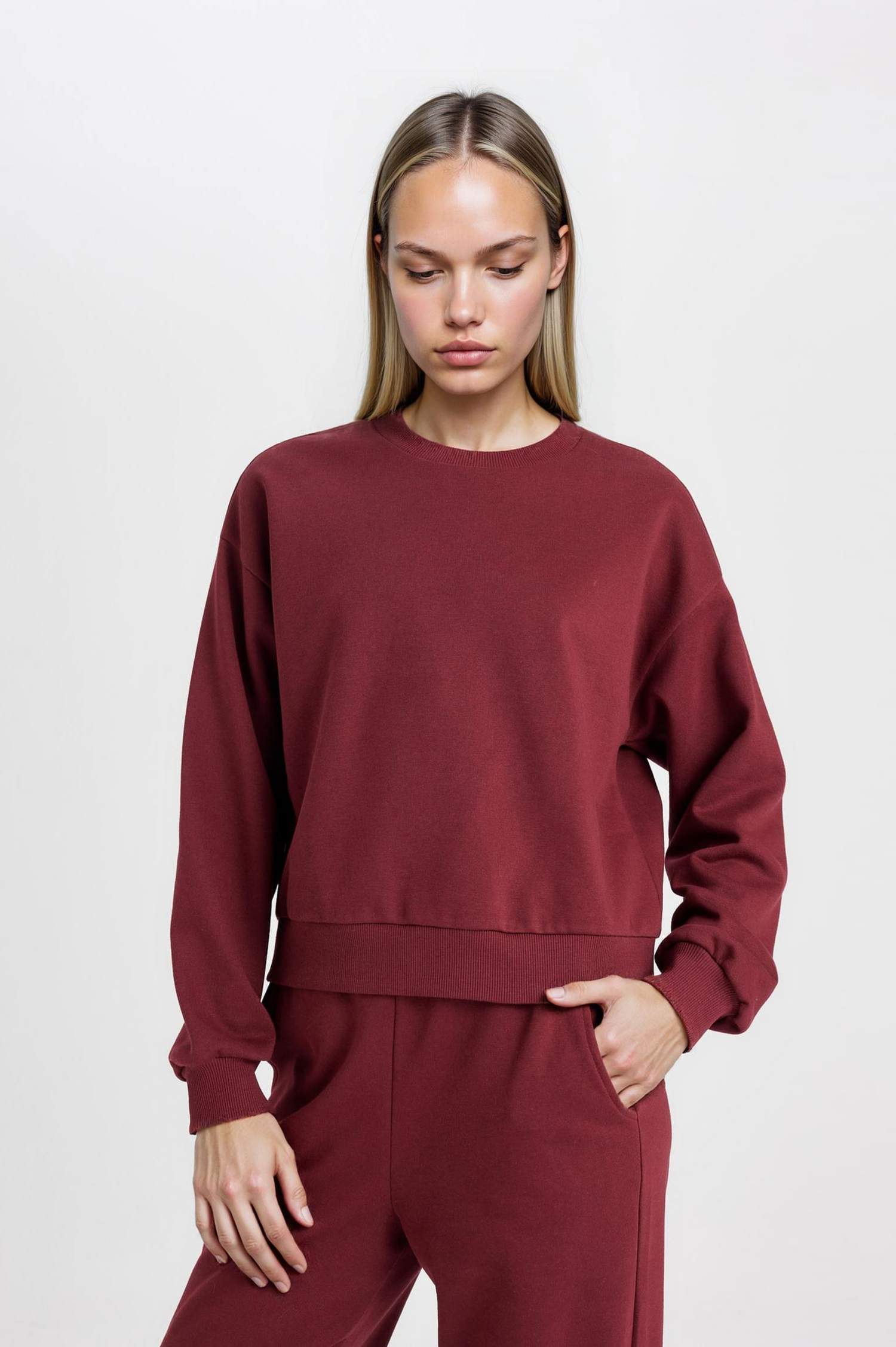 Regular Fit 2'li Takım Sweatshirt Beli Lastikli Jogger Eşofman Altı