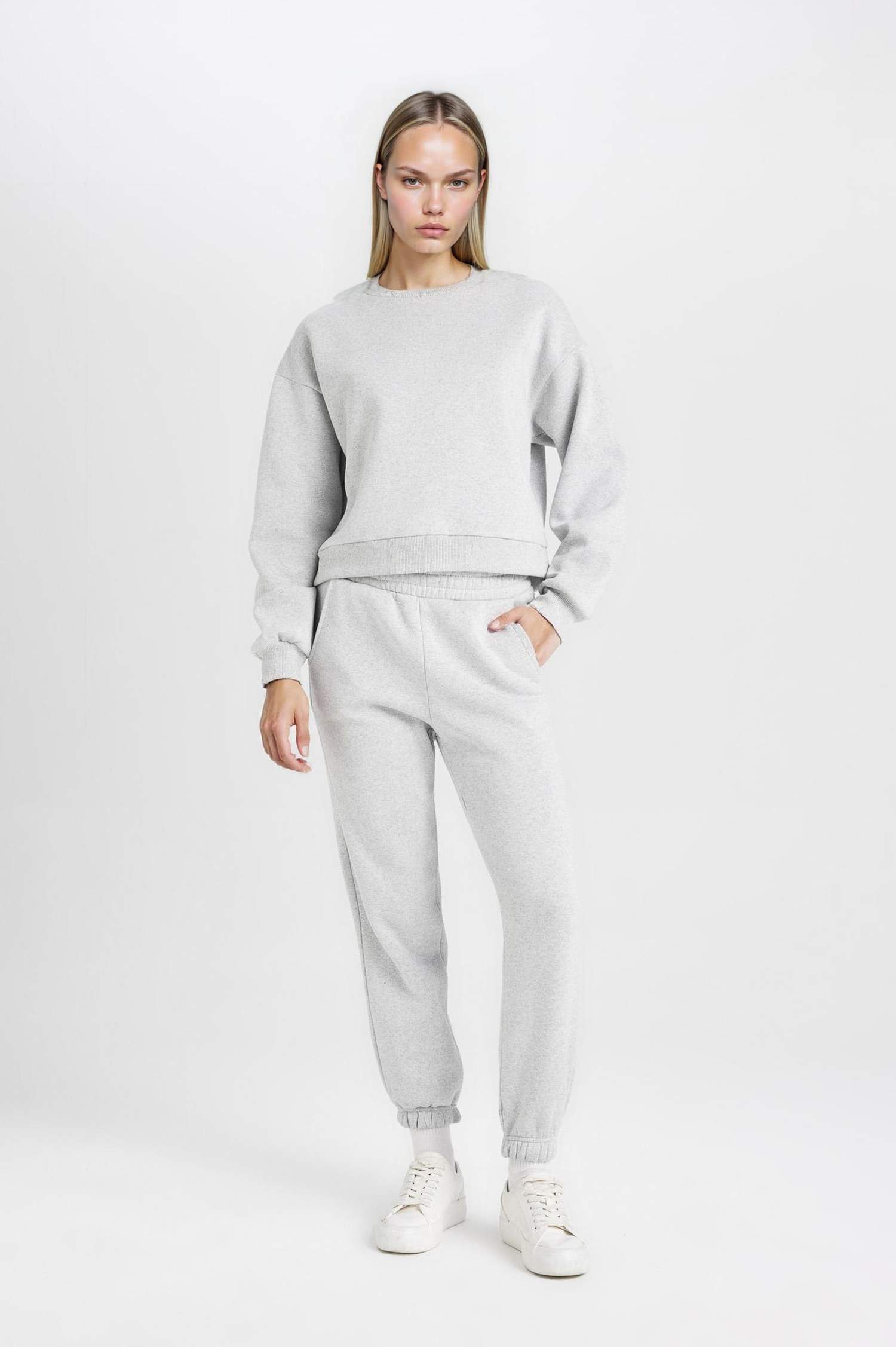 Regular Fit Normal Kalıp Basic Düz İçi Kalın Polarlı Eşofman Takımı