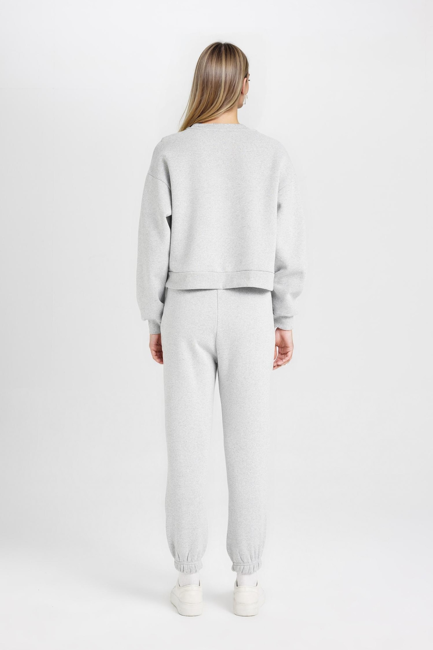 Regular Fit 2'li Takım Sweatshirt Beli Lastikli Jogger Eşofman Altı