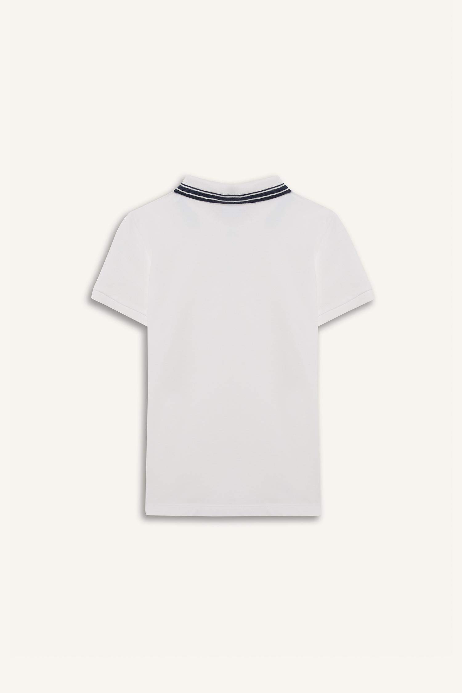 Erkek Çocuk Polo Yaka Nakışlı Pike Kısa Kollu Tişört