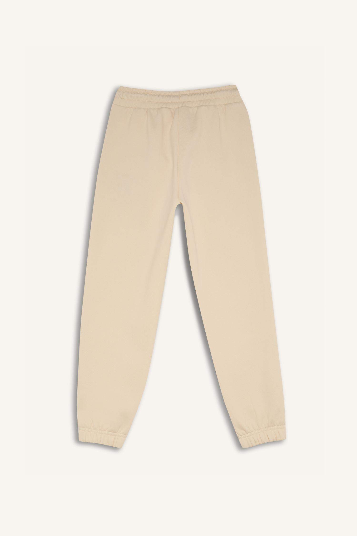 Kız Çocuk Beli Lastikli Baskılı Pamuklu Jogger Eşofman Altı