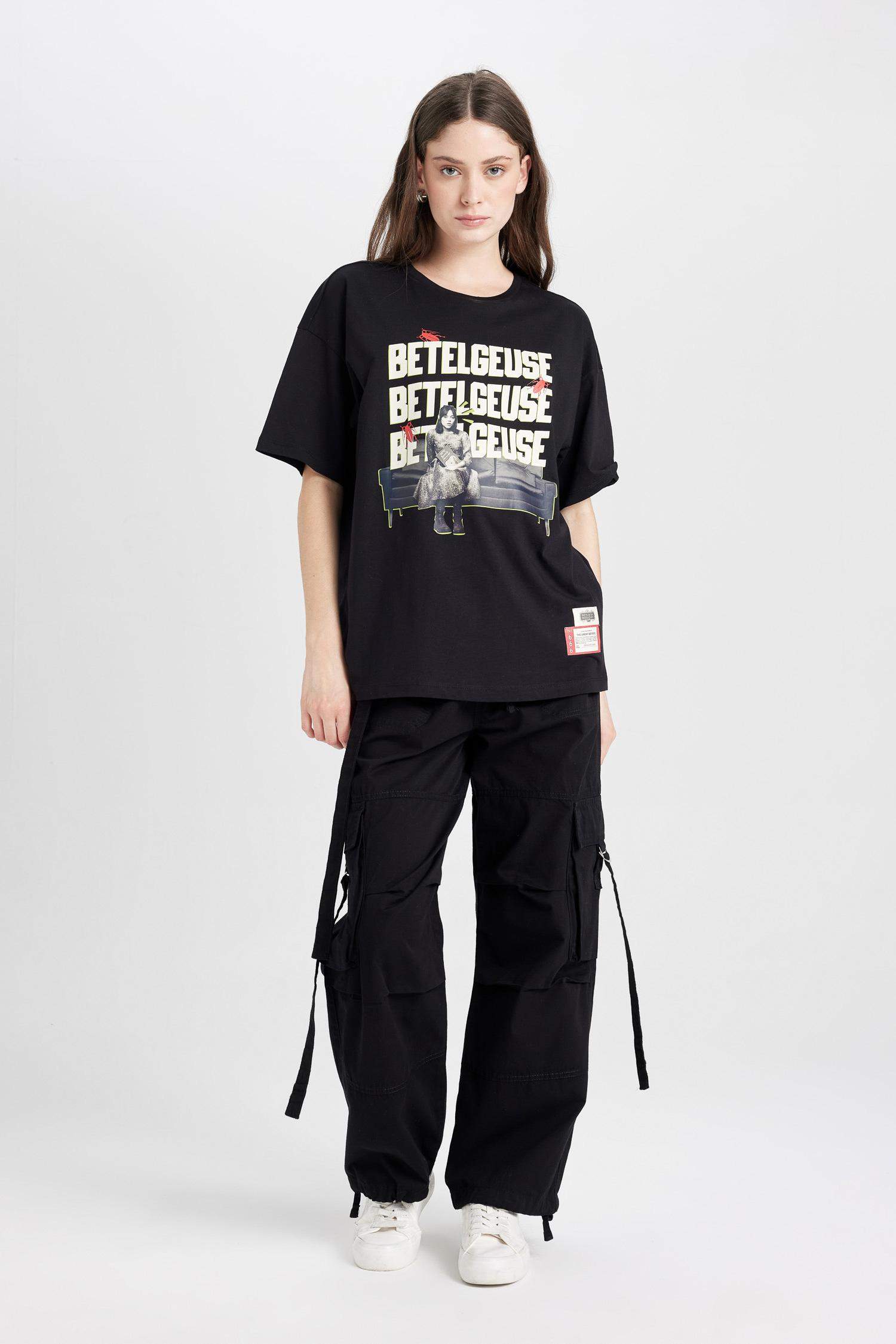 T-shirt Oversize avec imprimé à manches courtes à col rond