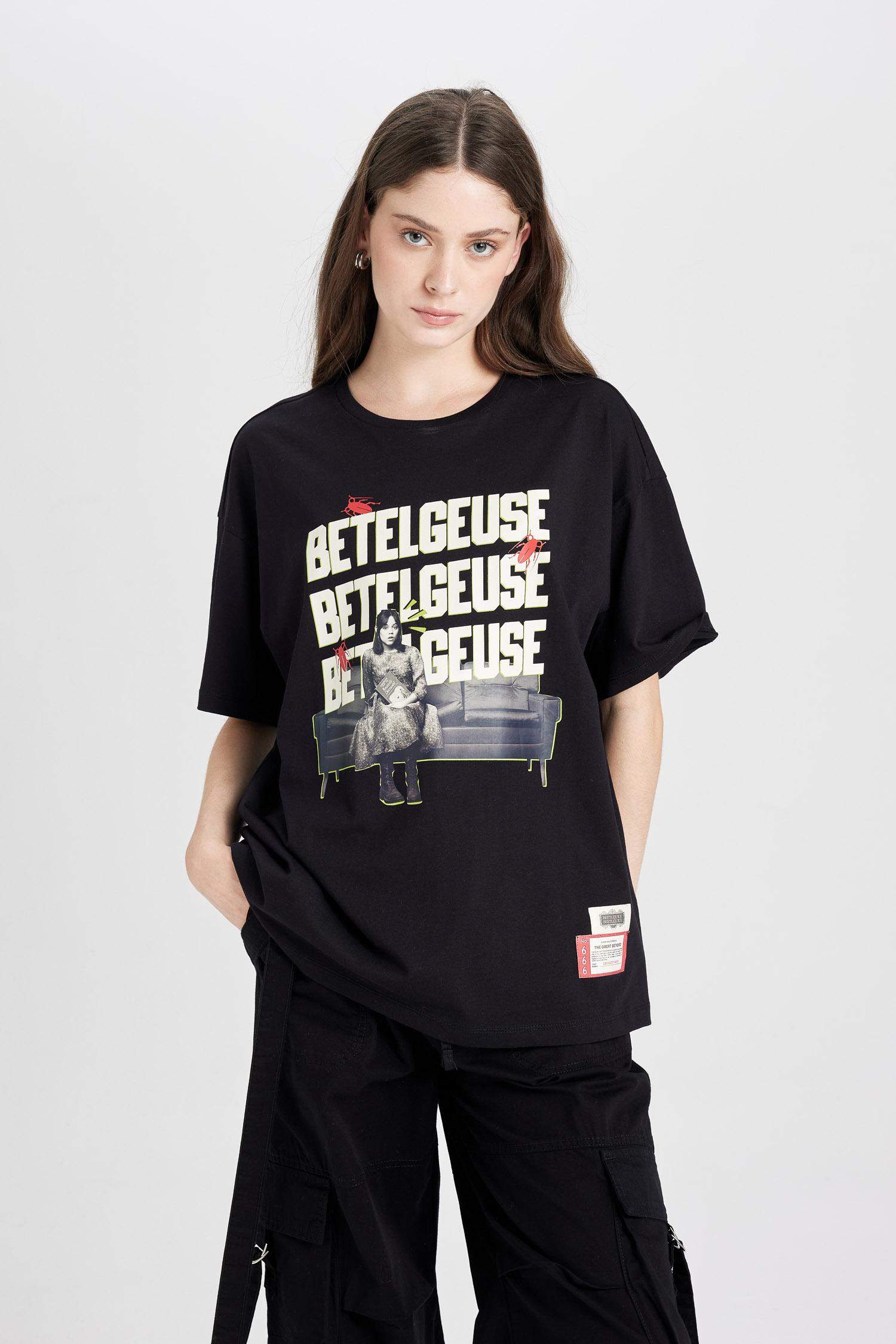 T-shirt Oversize avec imprimé à manches courtes à col rond