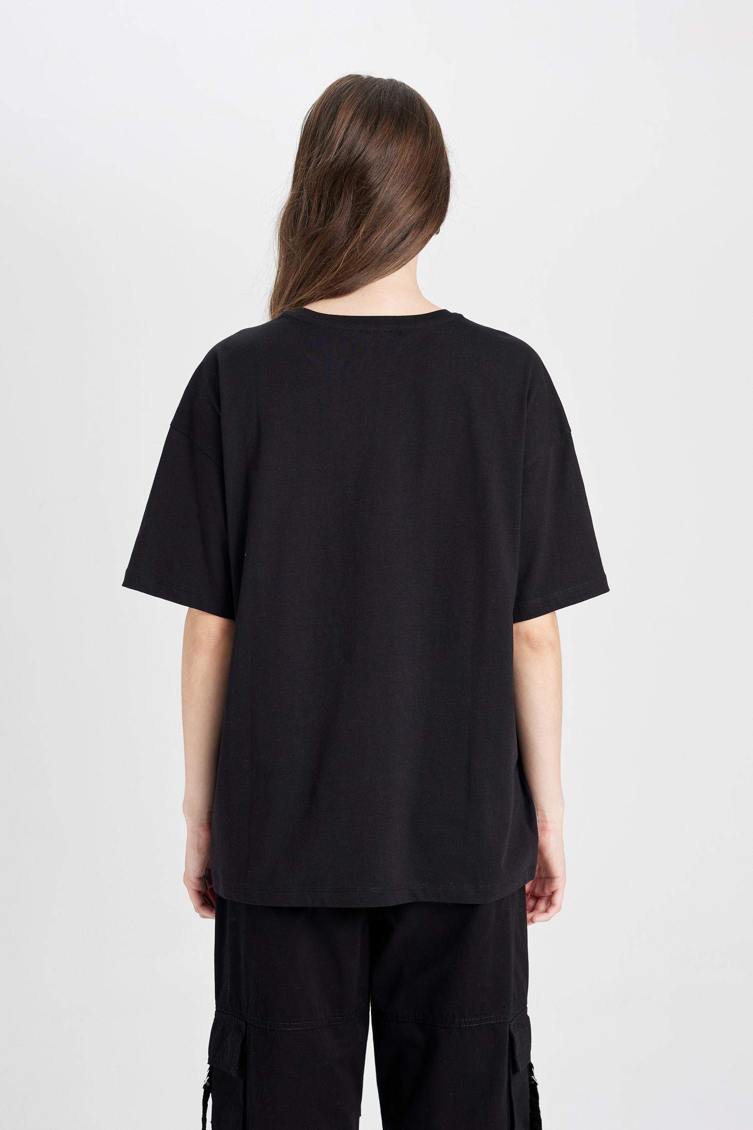 T-shirt Oversize avec imprimé à manches courtes à col rond