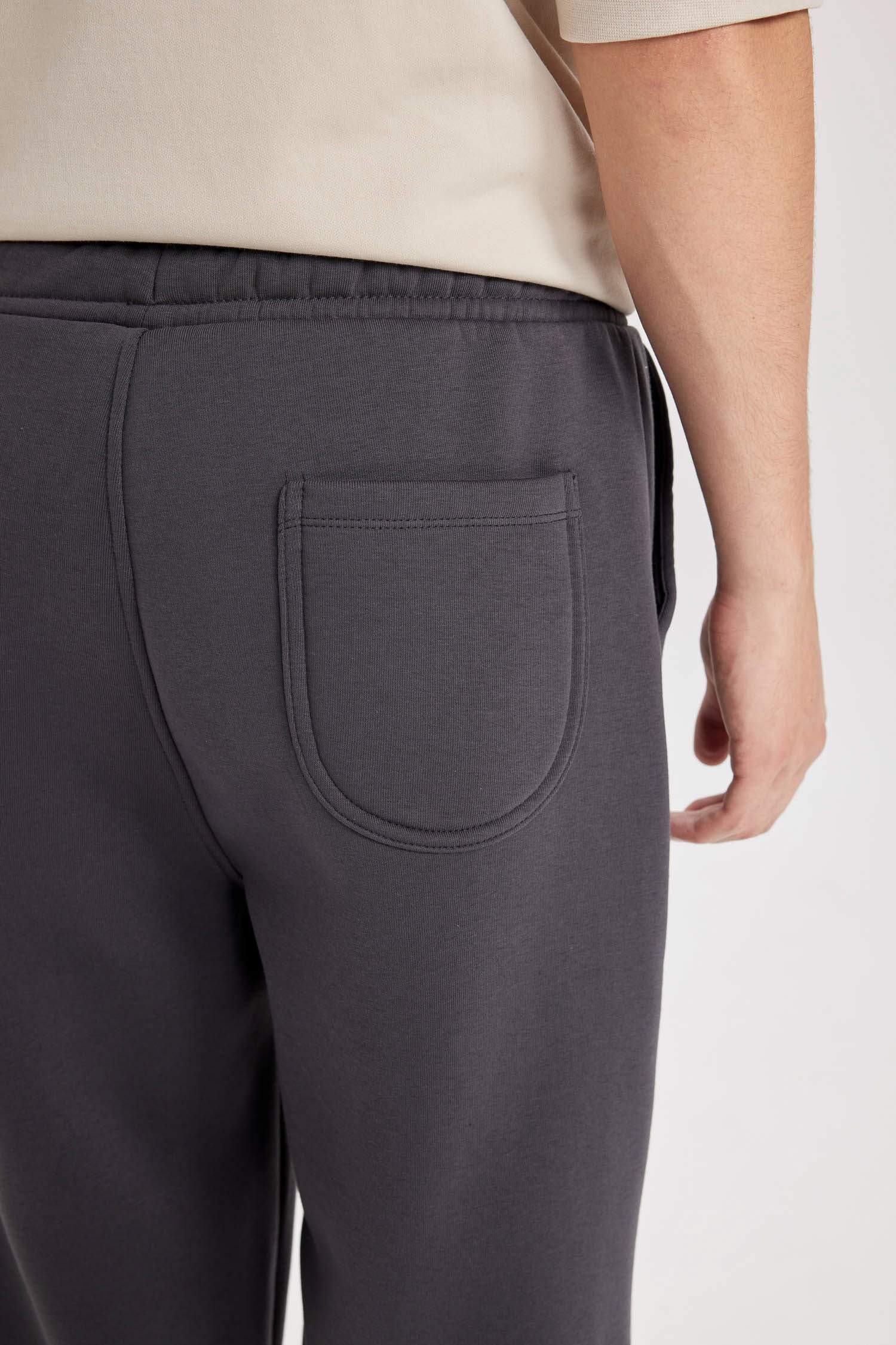 Relax Fit Kalın Eşofman Altı Üç Cepli Düz Paça