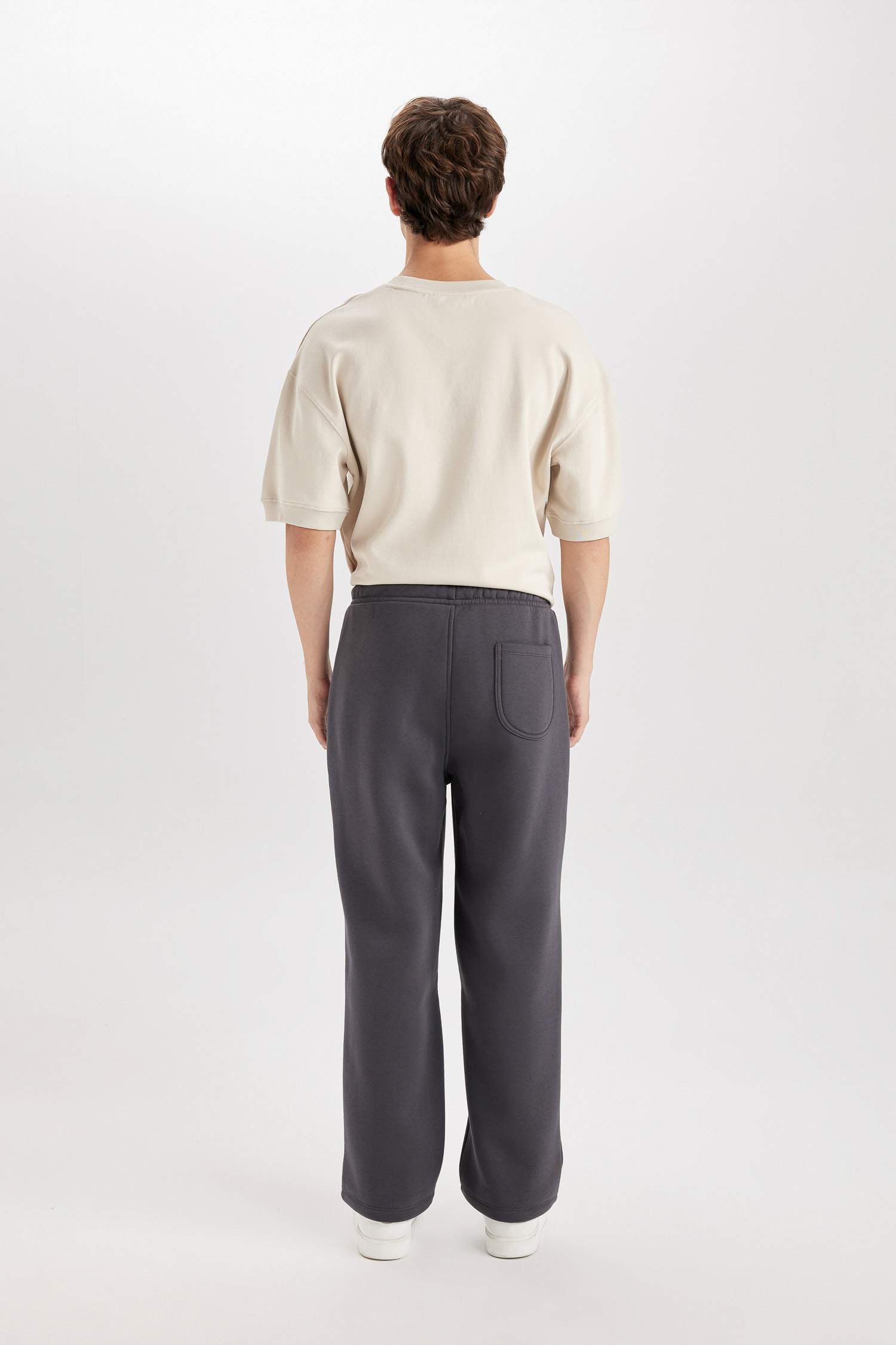 Relax Fit Kalın Eşofman Altı Üç Cepli Düz Paça