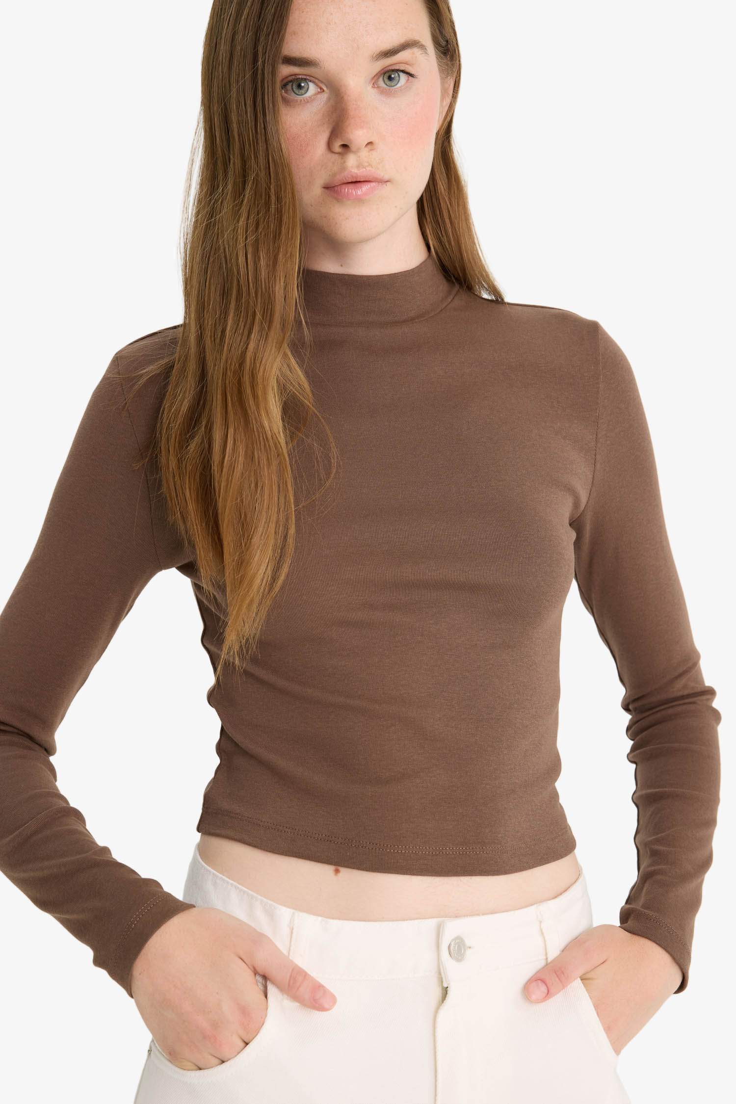 Облегающая Водолазка С Длинными Рукавами Из Модала