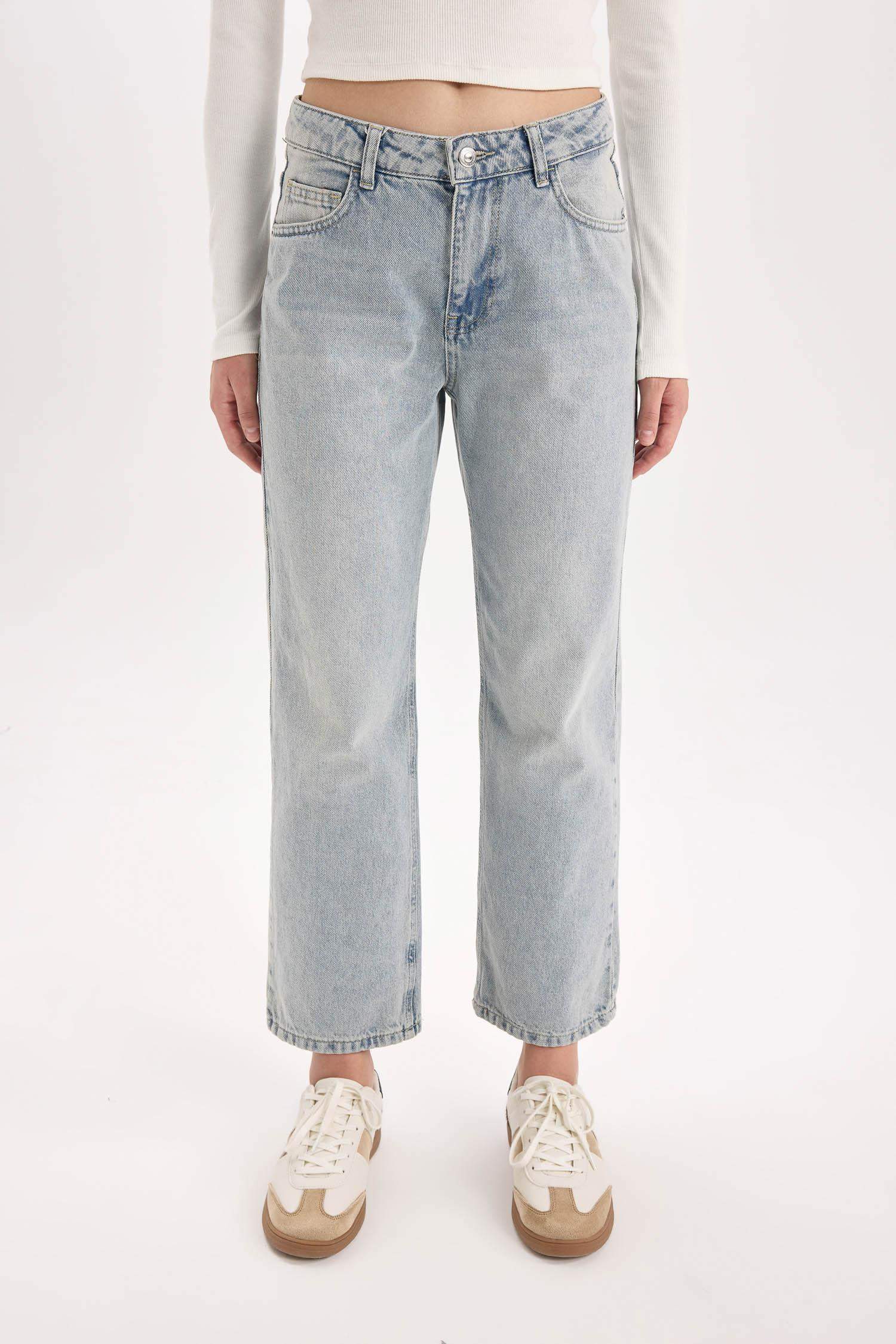 سروال جينز قصة مستقيمة