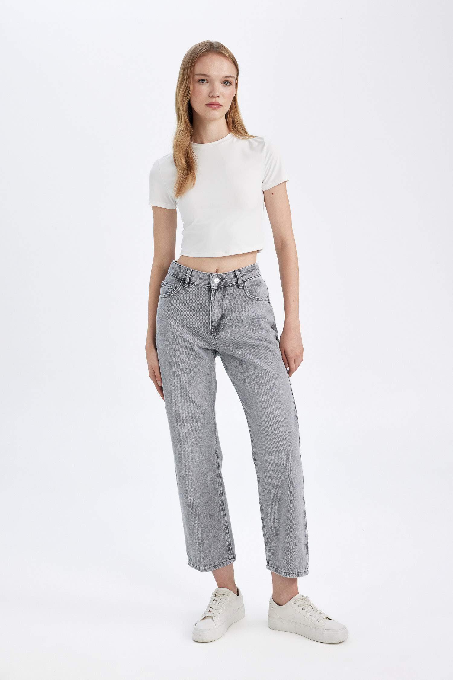 سروال جينز قصة مستقيمة