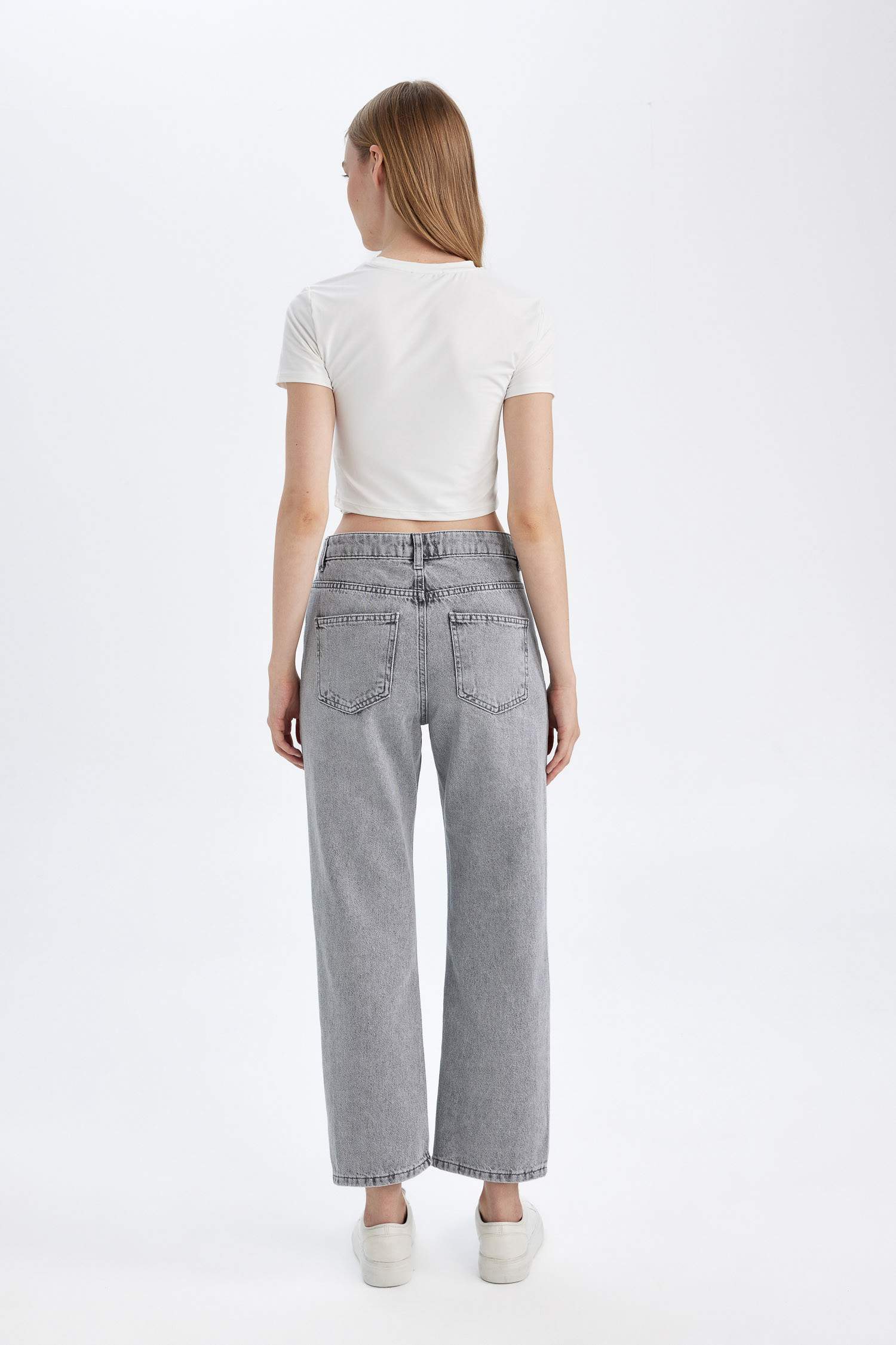 سروال جينز قصة مستقيمة