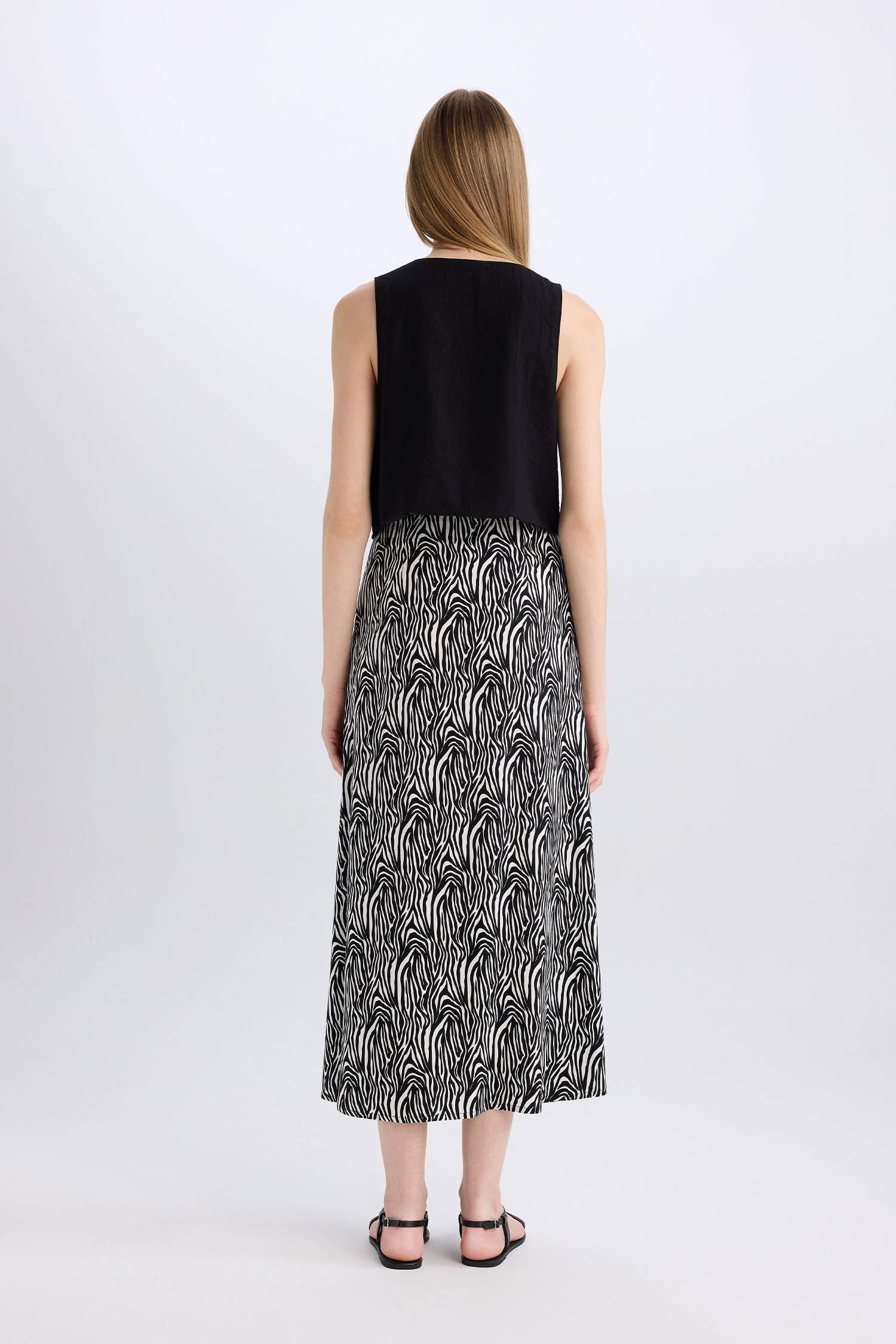 Юбка макси A-силуэта с принтом и нормальной талией в марокканском стиле