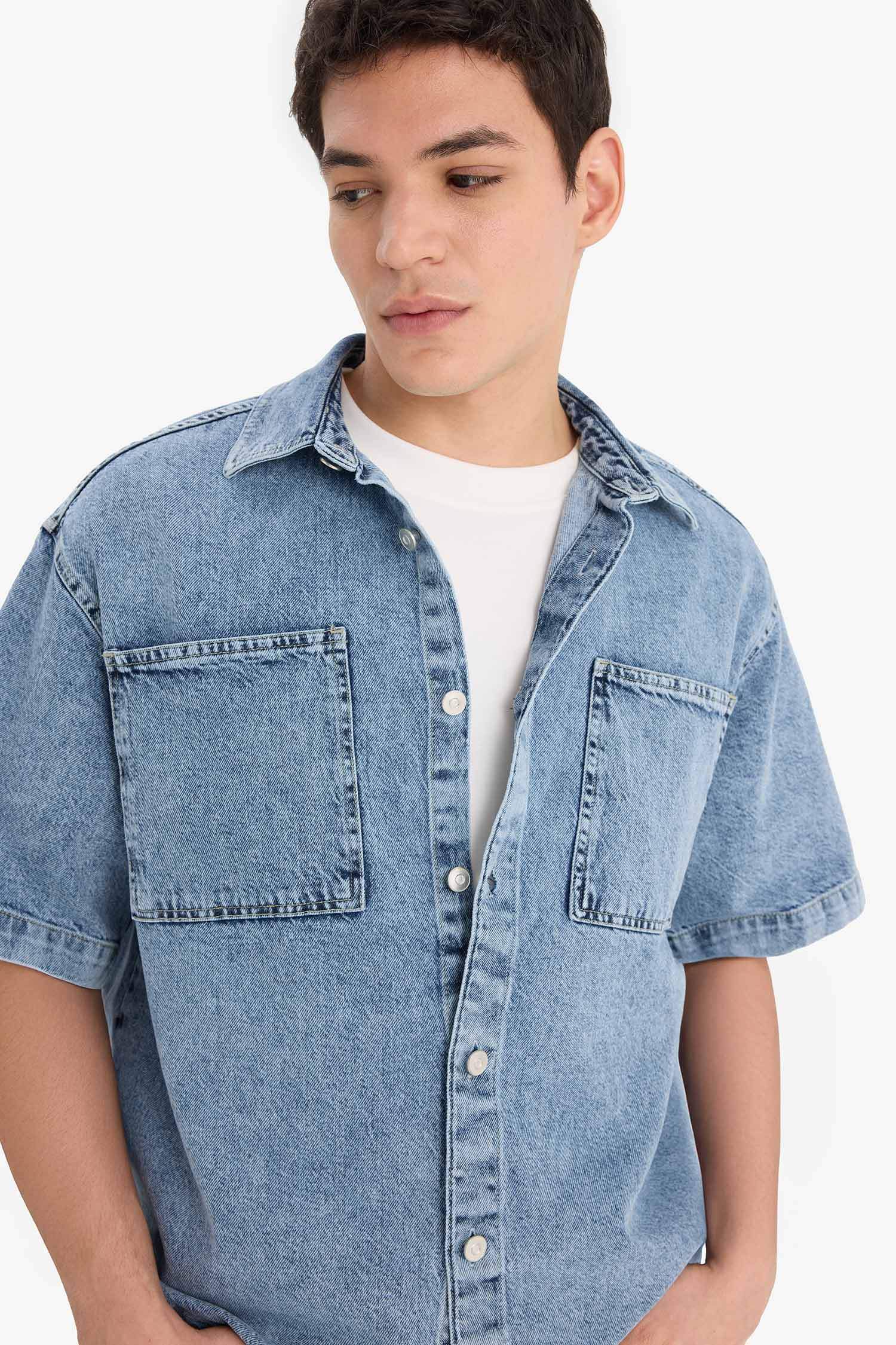 Relax Fit Summer Cotton Denim Shirt