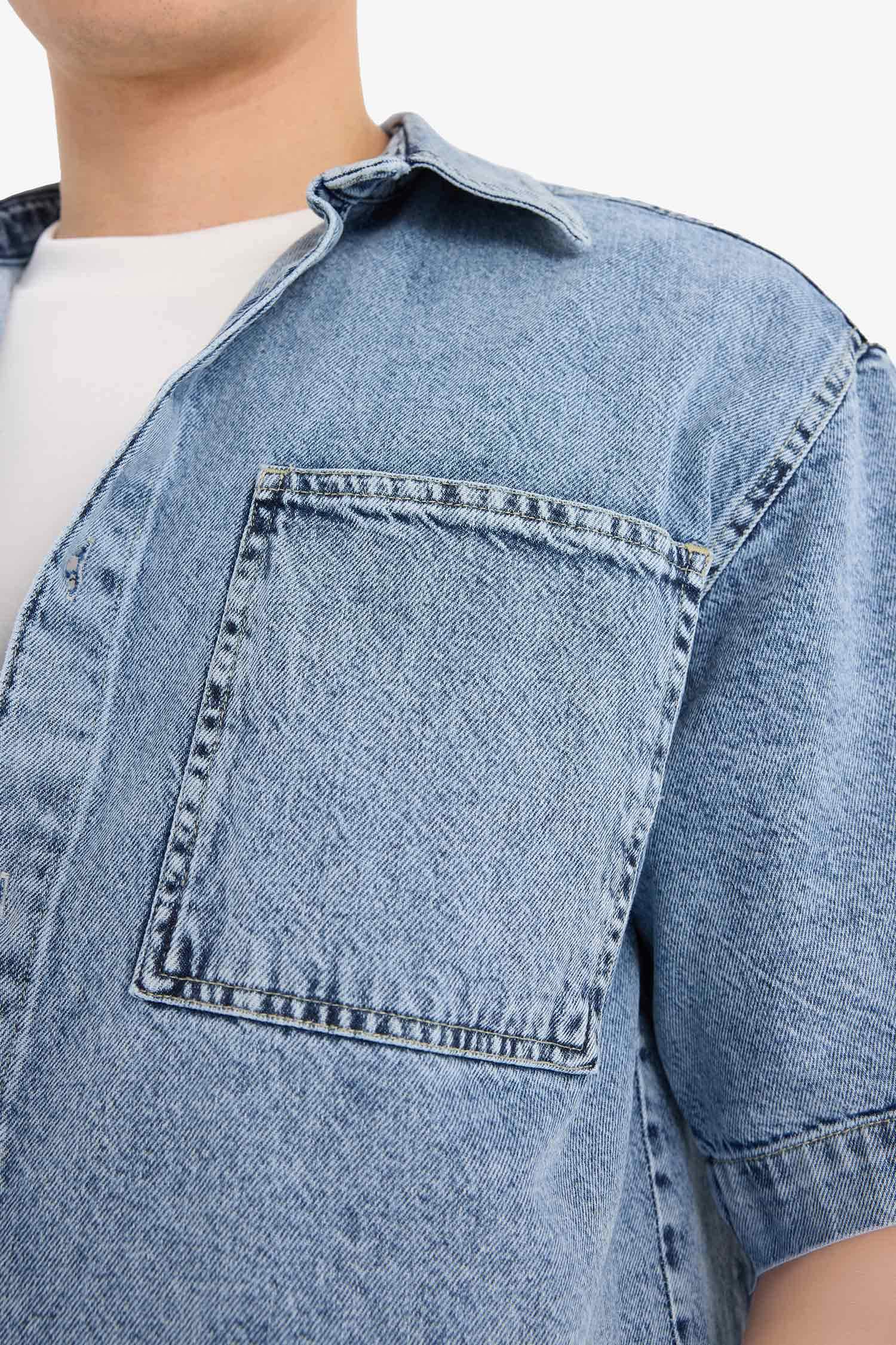 Relax Fit Summer Cotton Denim Shirt