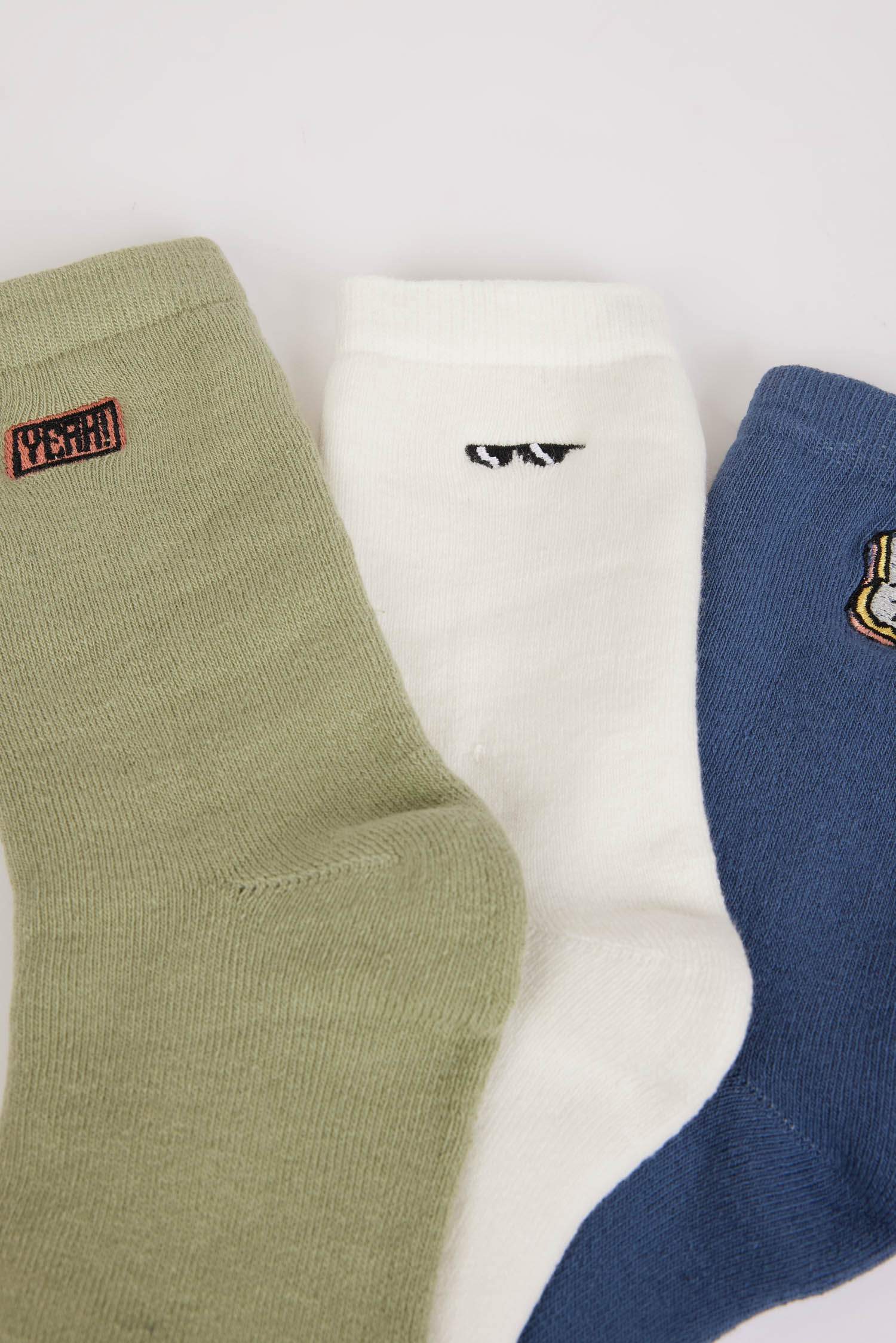 Erkek Çocuk 3'lü Pamuklu Uzun Çorap