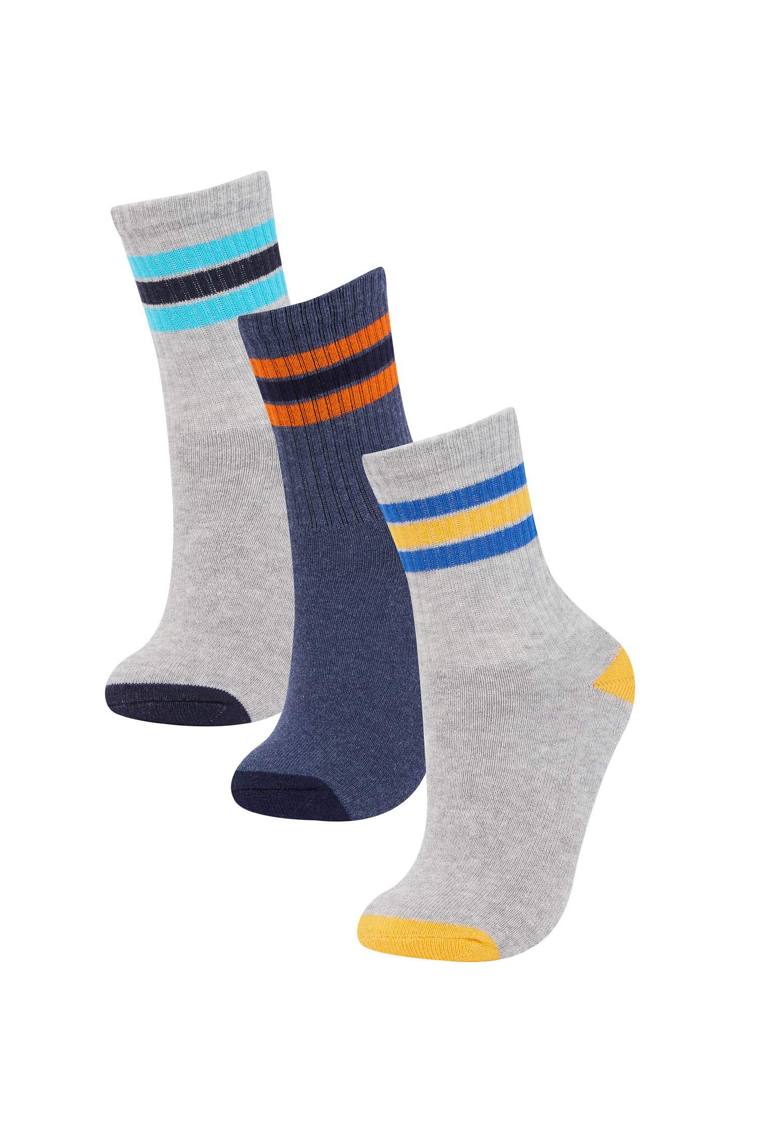 جوارب قطن رياضية أولاد - 3 قطع