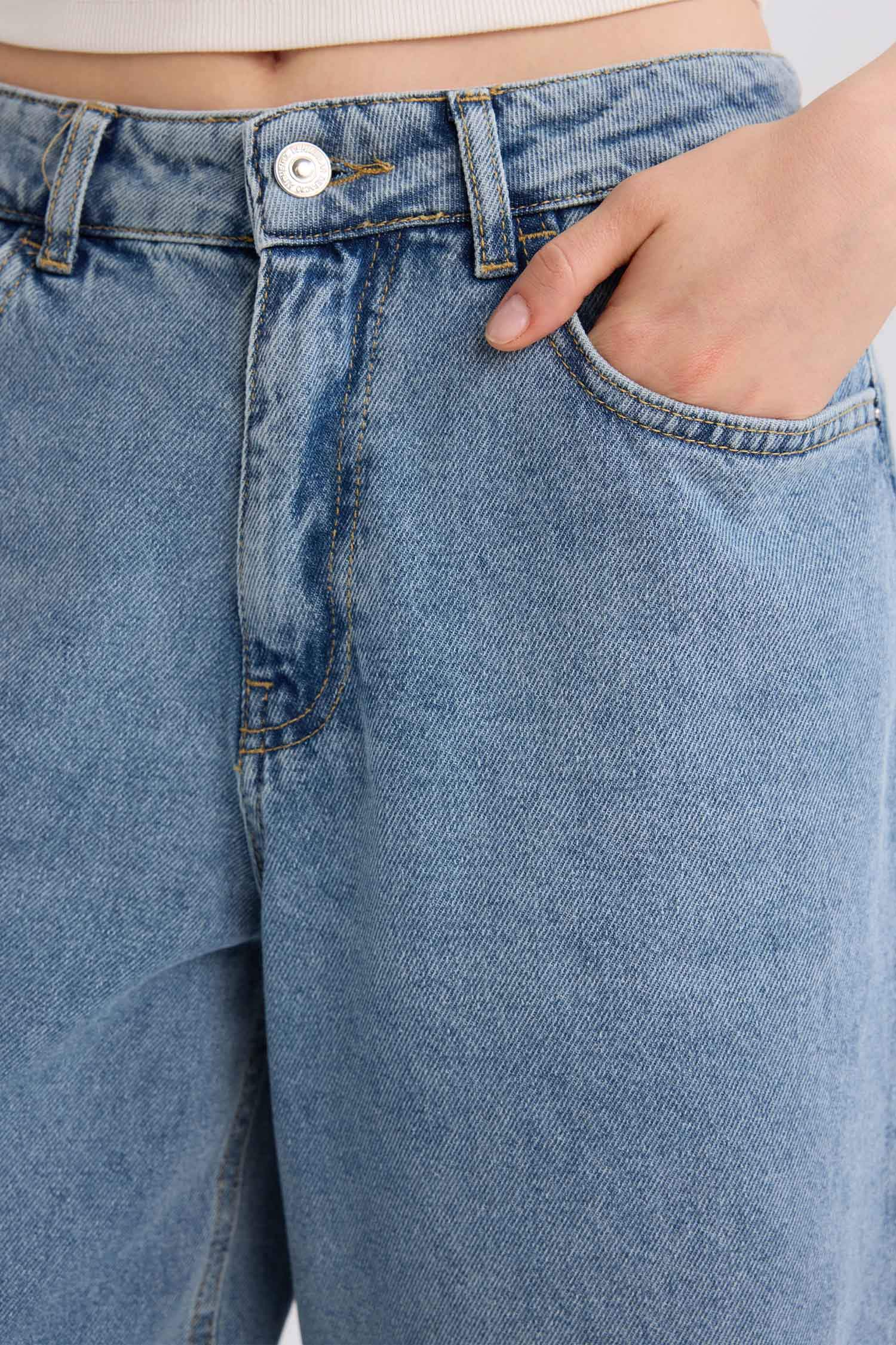 Джинсы Baggy Fit с высокой талией