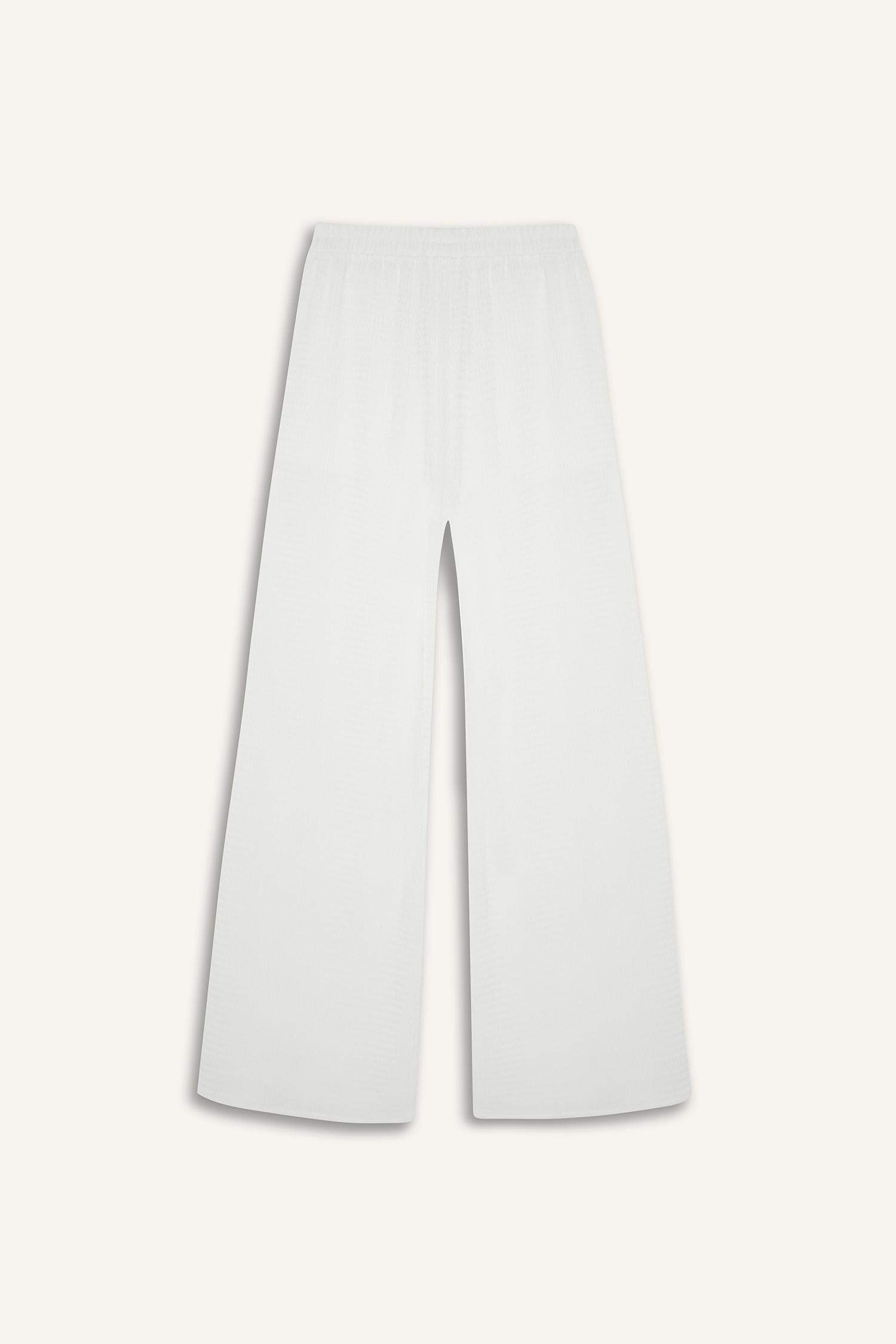 Coool Wide Leg Beli Lastikli Krep Pantolon