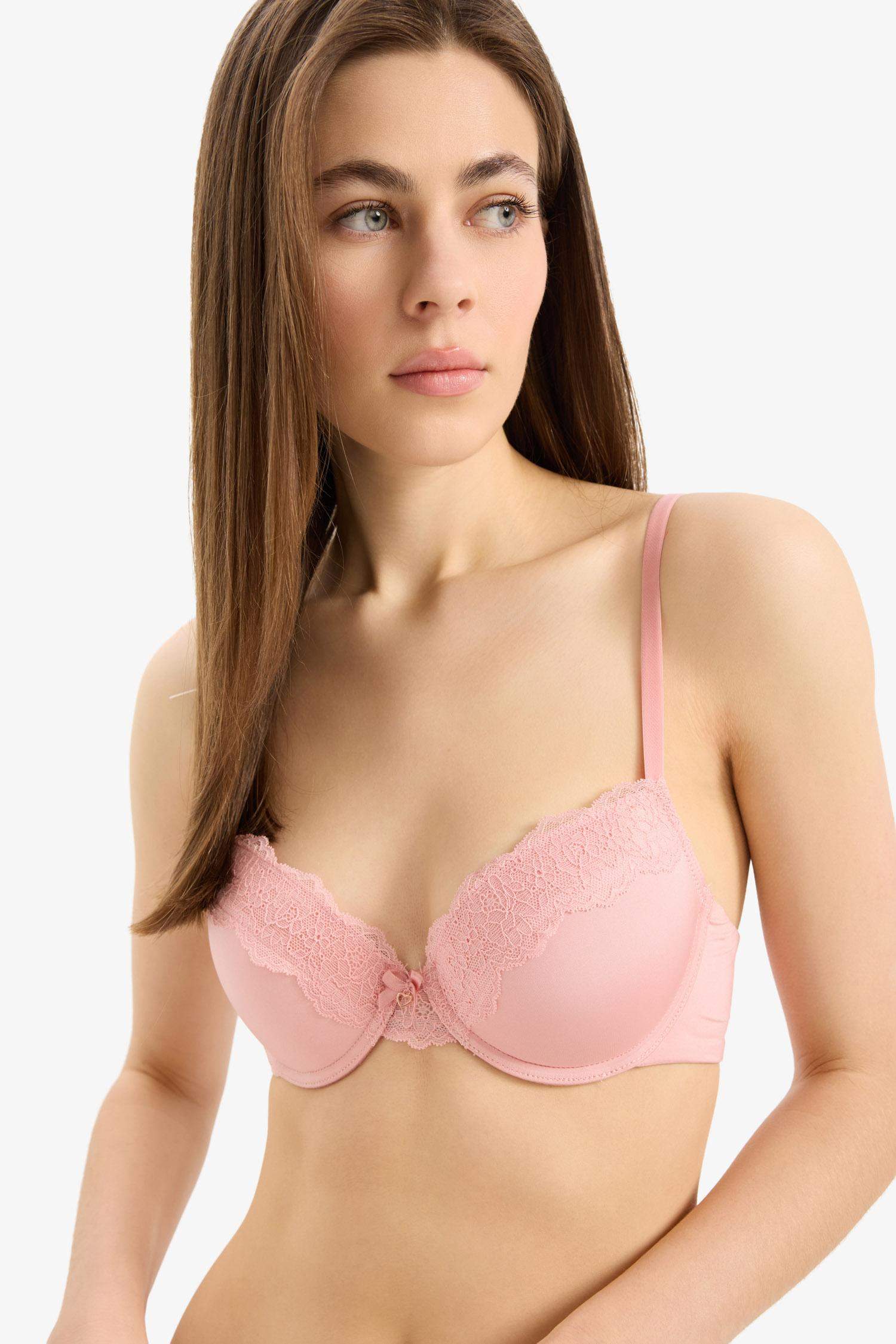 Dantel Detaylı Dolgulu Push Up Bra-Fall in Love