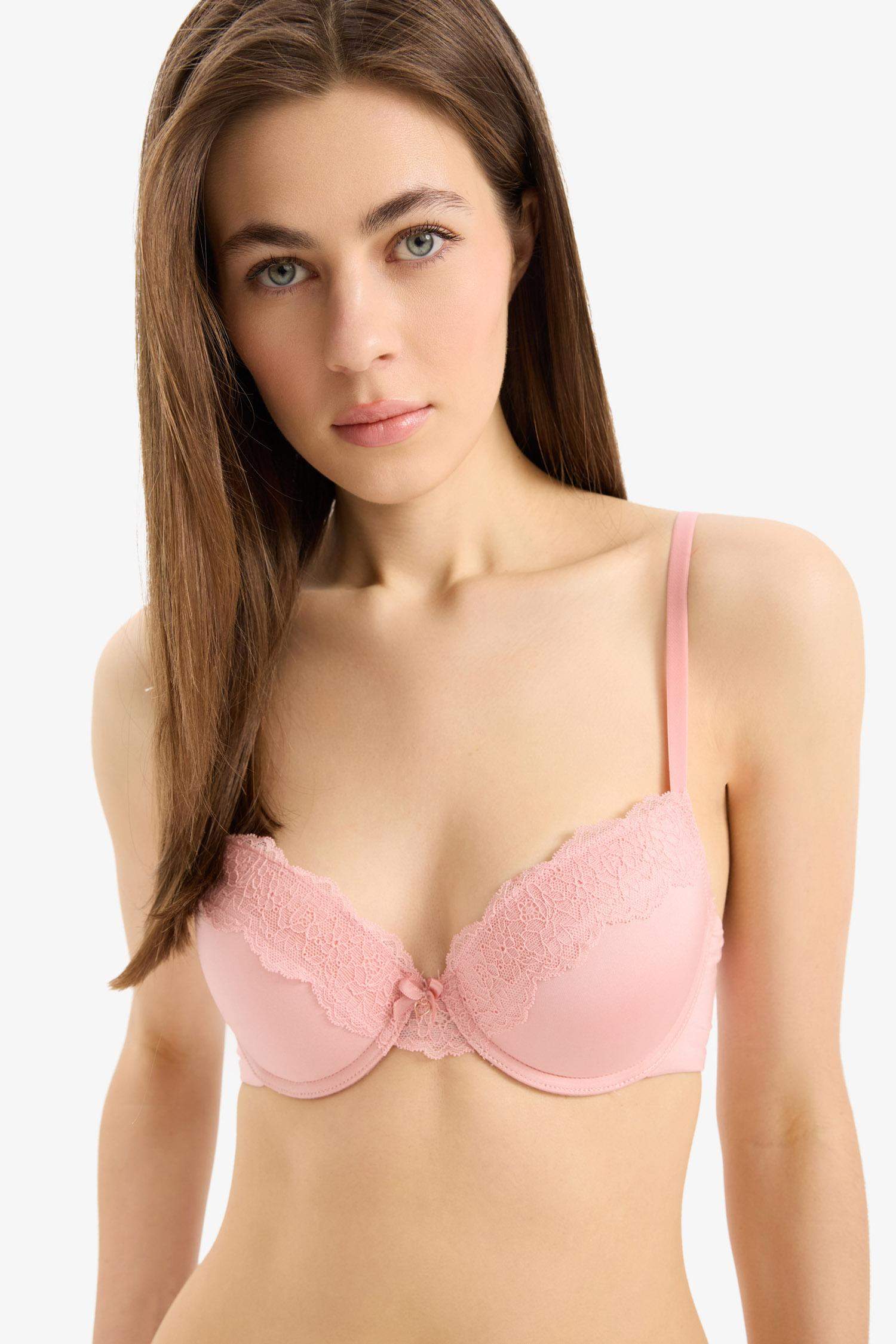 Dantel Detaylı Dolgulu Push Up Bra-Fall in Love
