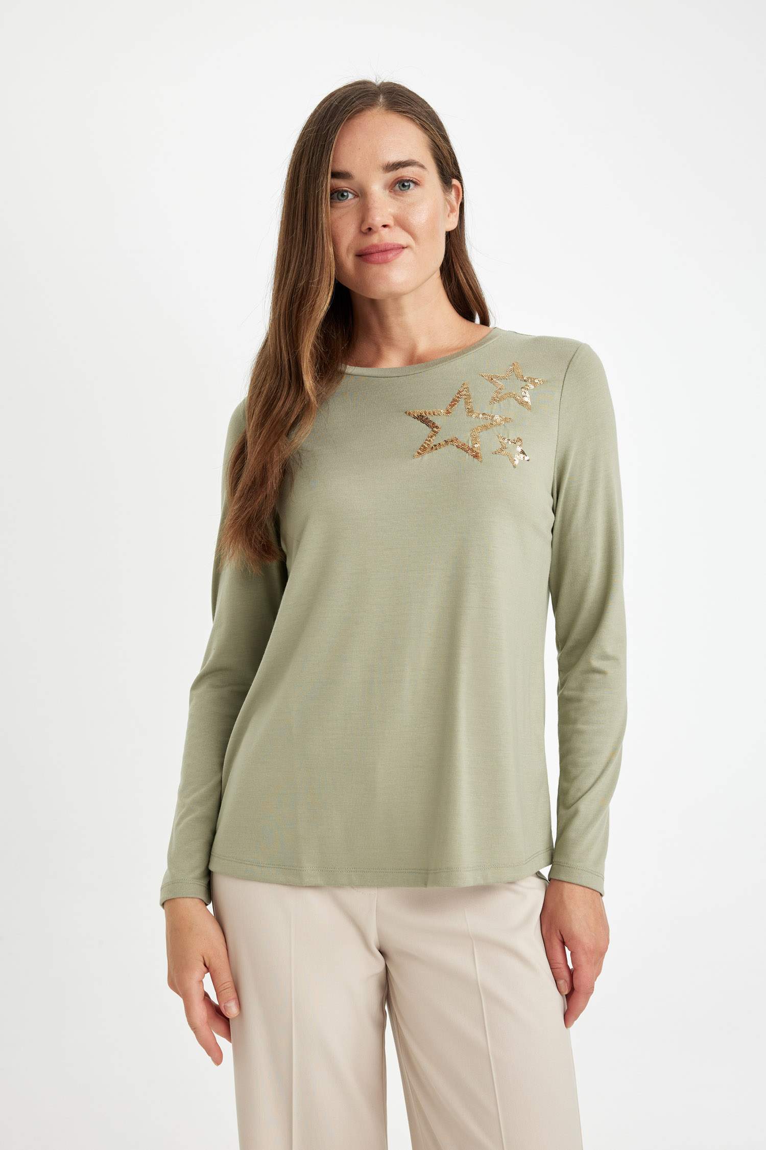 Regular Fit Crew Neck Long Sleeve T-Shirt