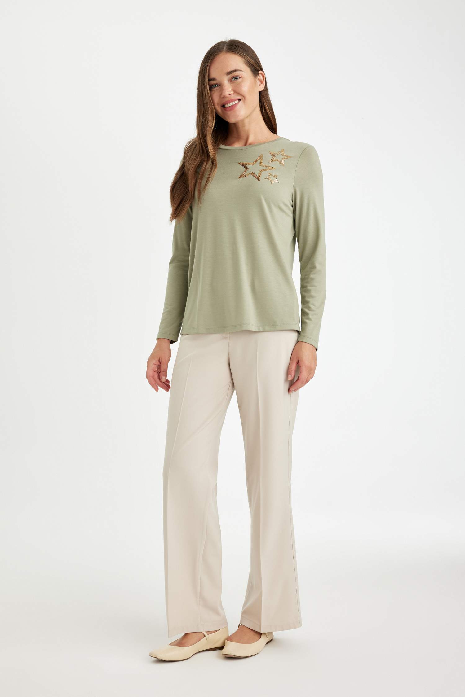 Regular Fit Crew Neck Long Sleeve T-Shirt