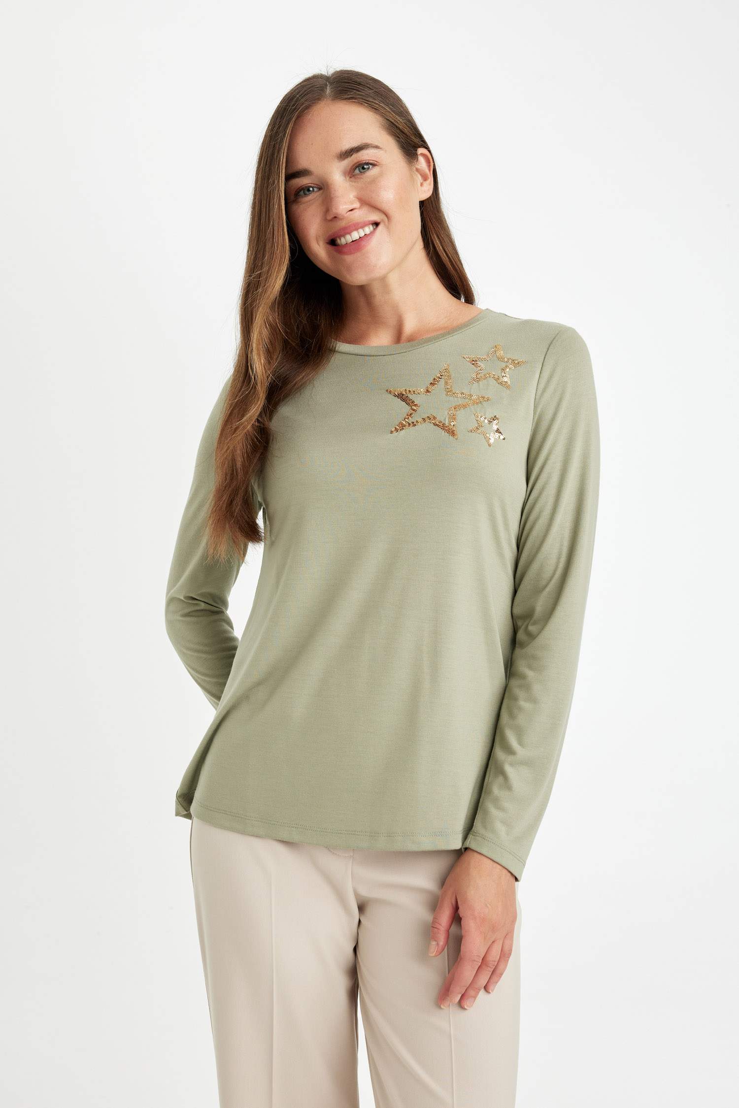 Regular Fit Crew Neck Long Sleeve T-Shirt