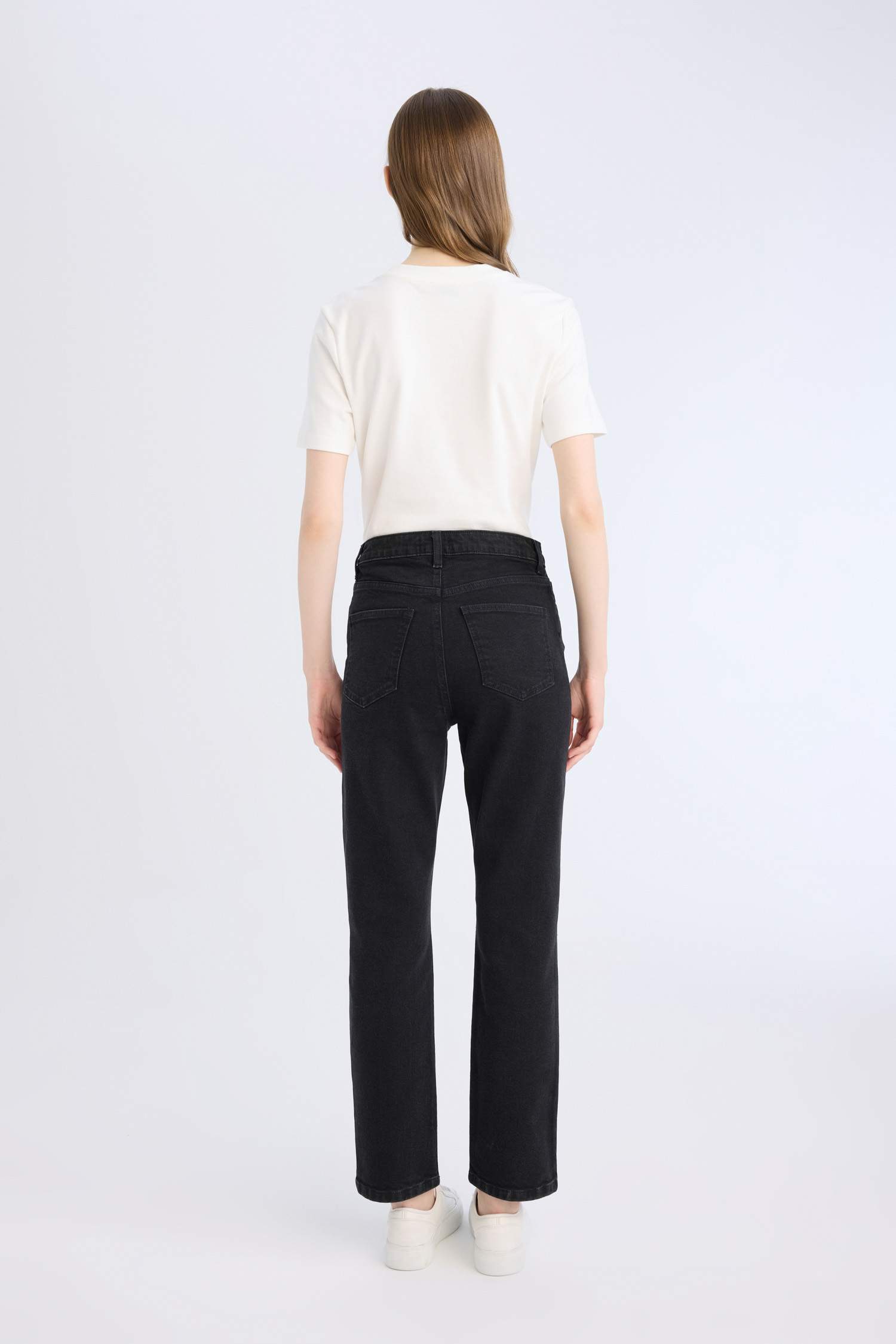 Mary Vintage Straight Fit Yüksek Bel Düz Paça Uzun Jean Pantolon