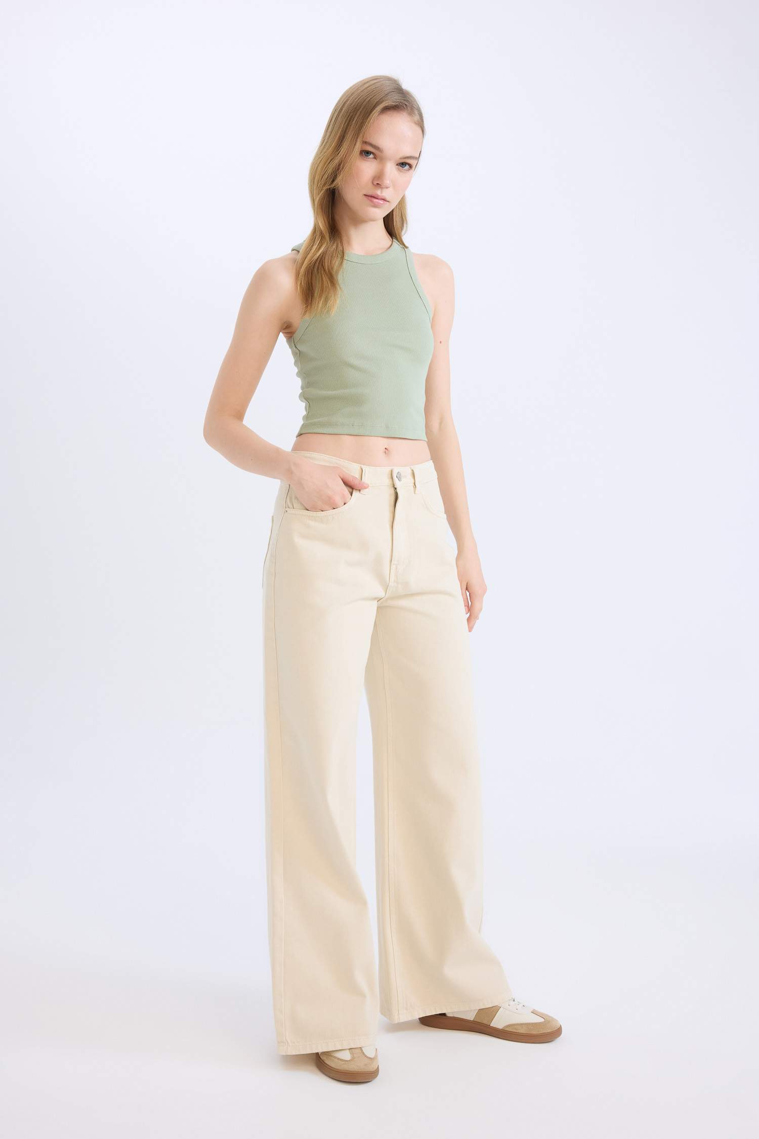 кең аяқ габардин Шалбар