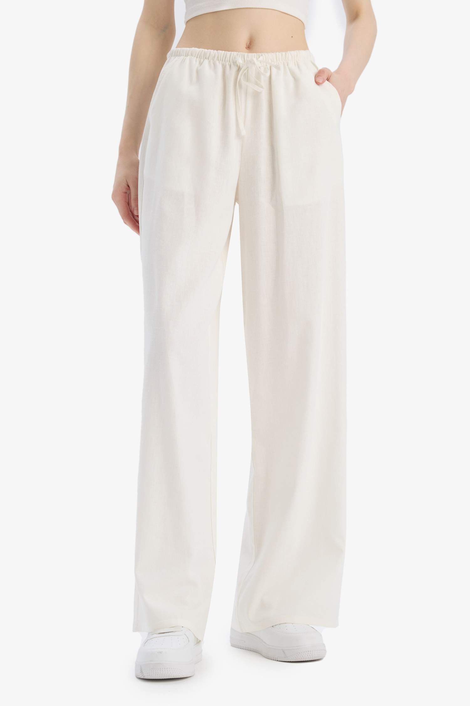 Широкие брюки из смесового льна, коллекция Coool