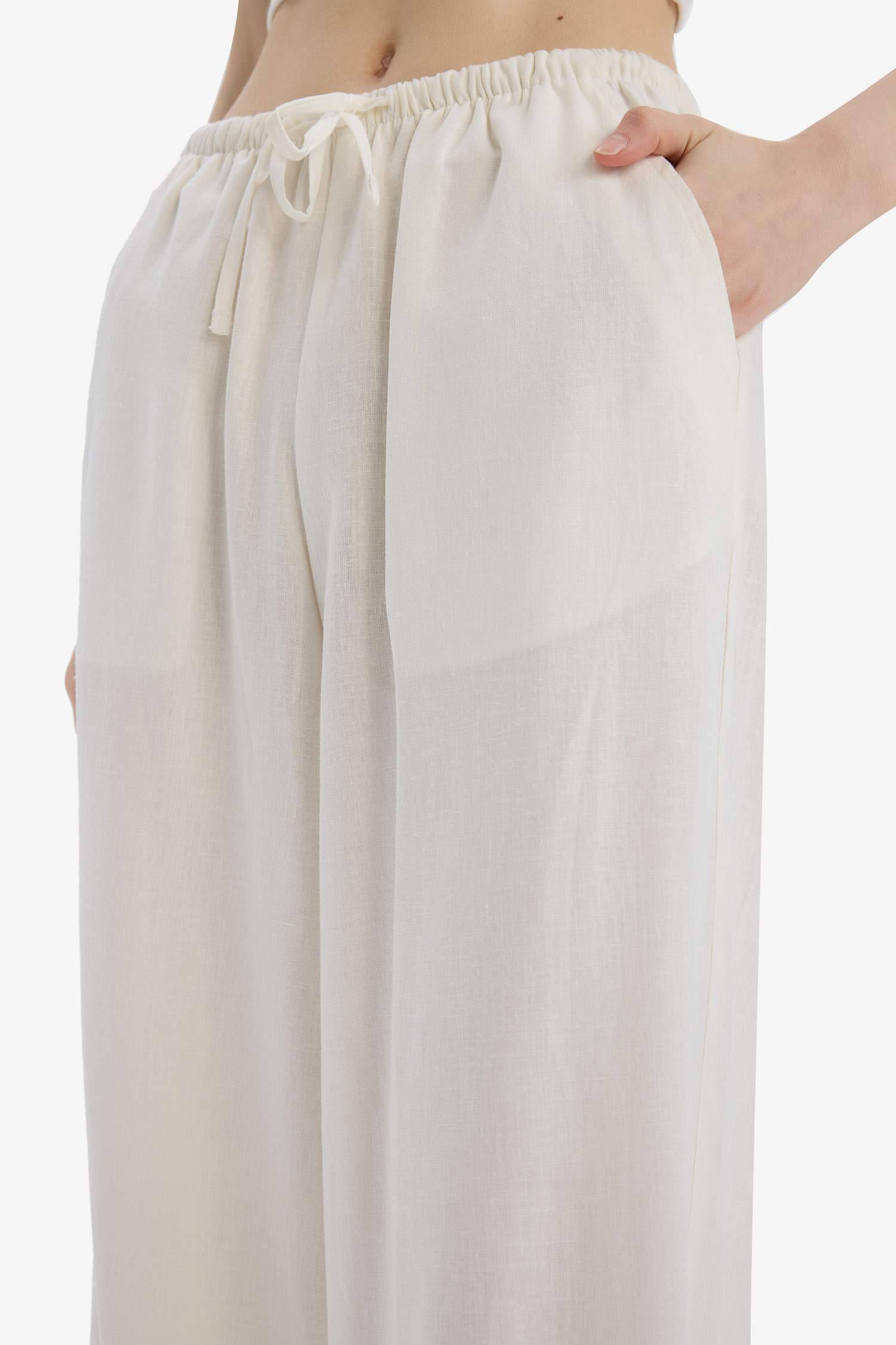 Широкие брюки из смесового льна, коллекция Coool