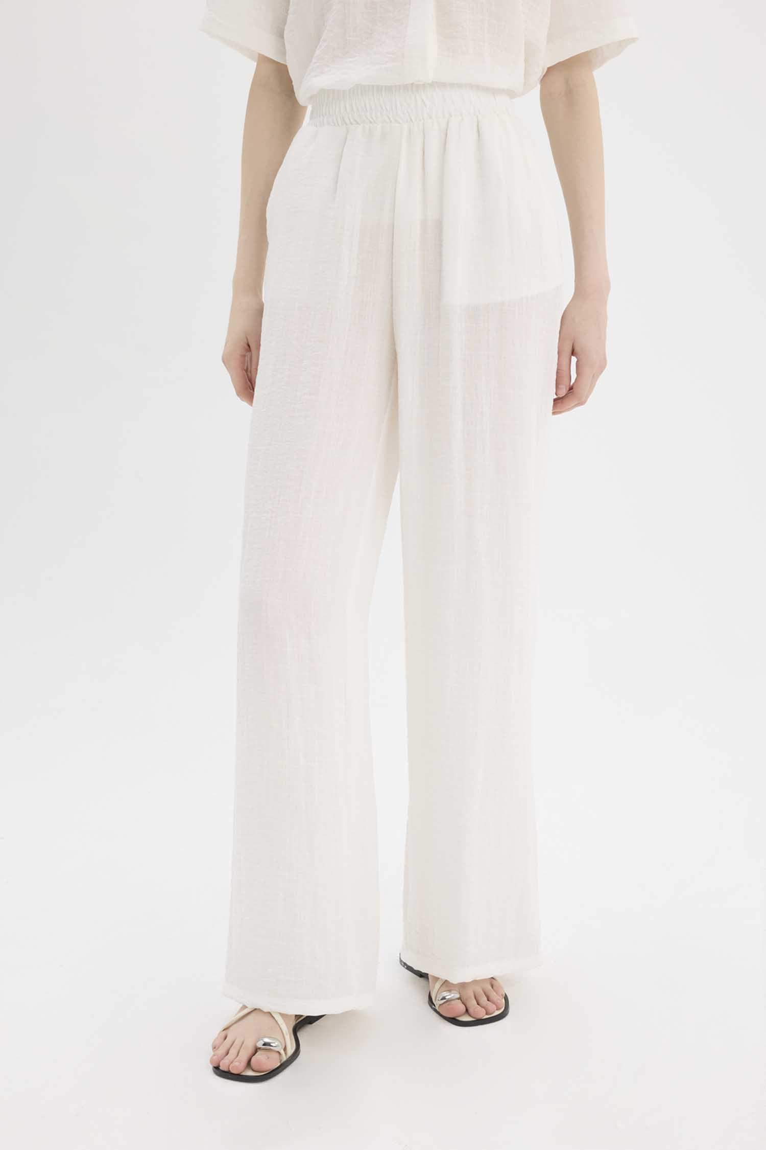 Pantalon large taille normale avec poches doublées à coupe standard