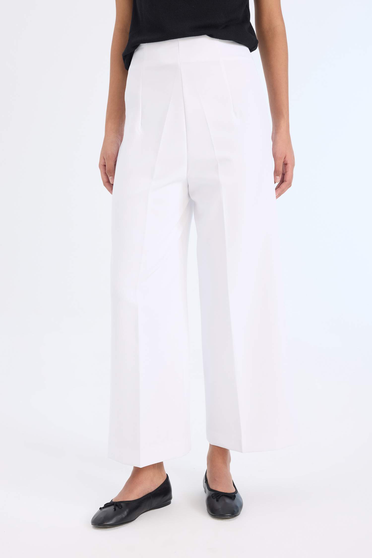 Брюки Culotte с высокой талией и прямыми штанинами