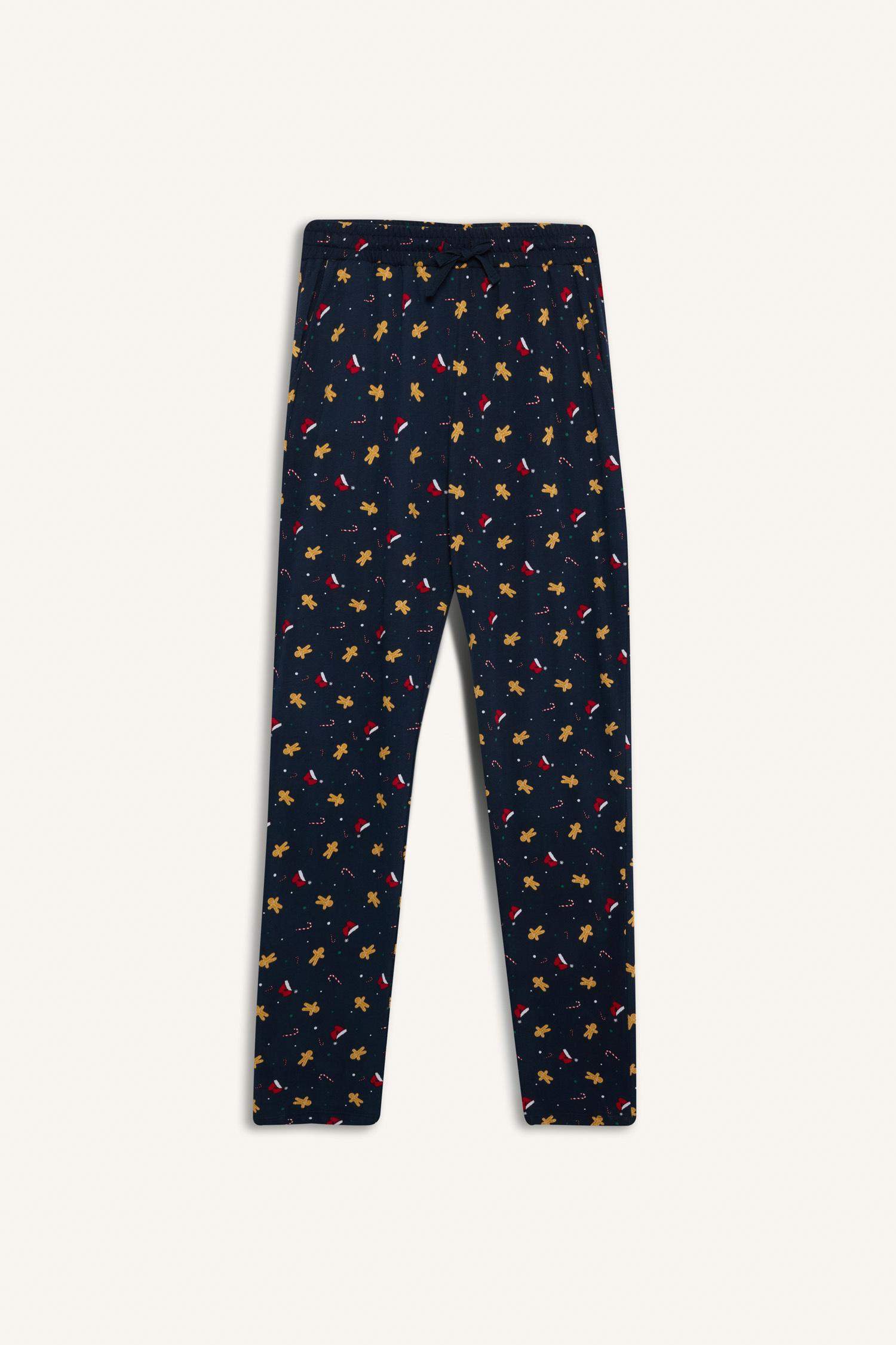 New Year Themed Top Long Bottom 2 Piece Pajama Set