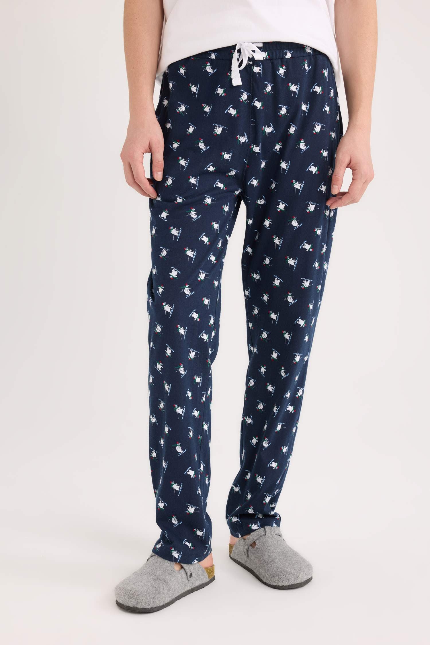 Regular Fit Beli Bağcıklı Cepli Pijama Altı