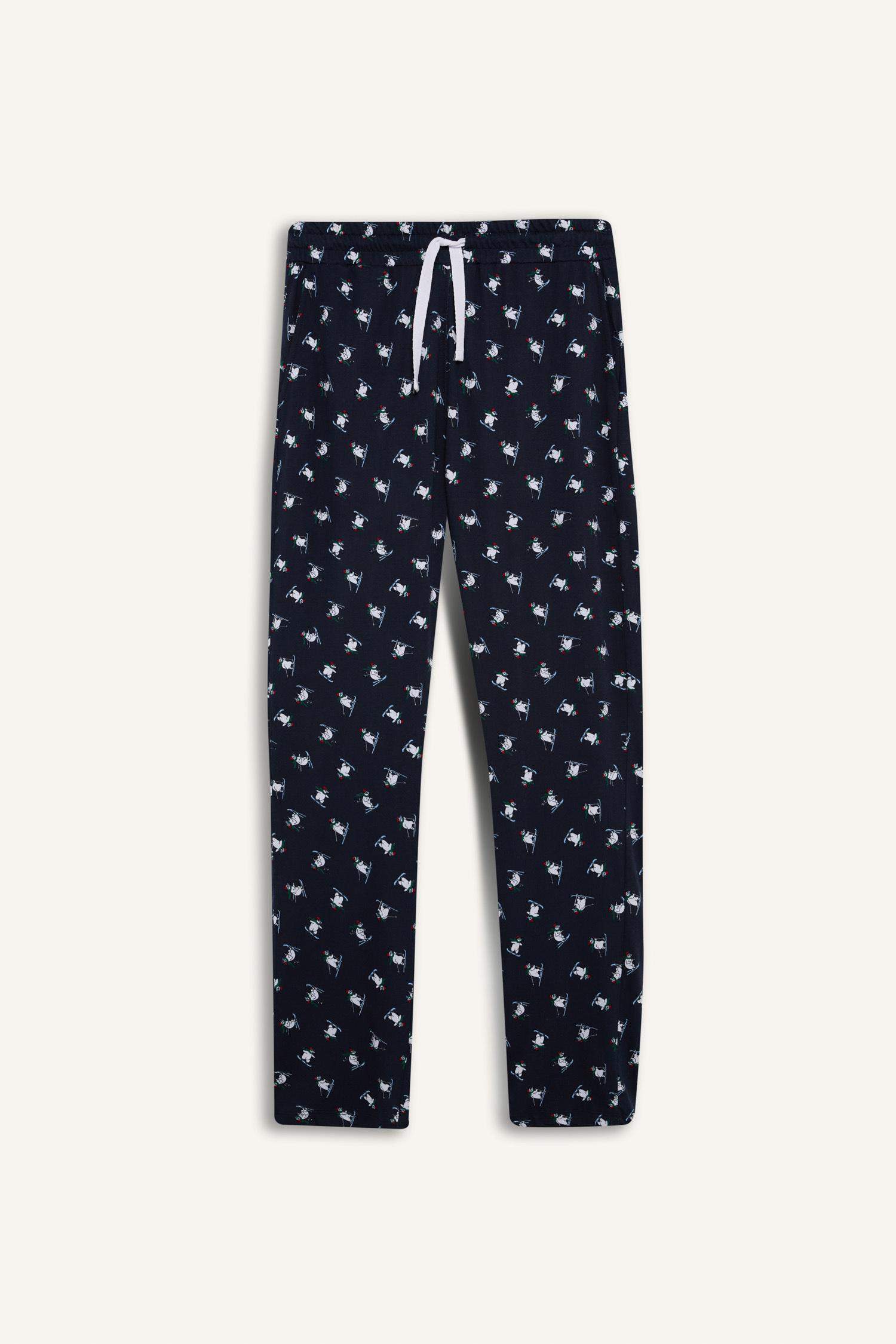 Regular Fit Beli Bağcıklı Cepli Pijama Altı