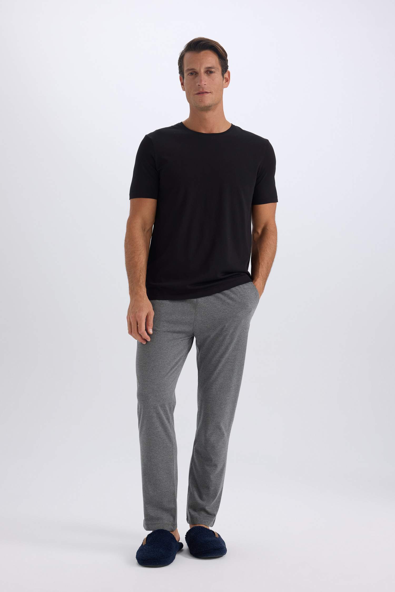 سروال بيجامة قصة عادية بجيب