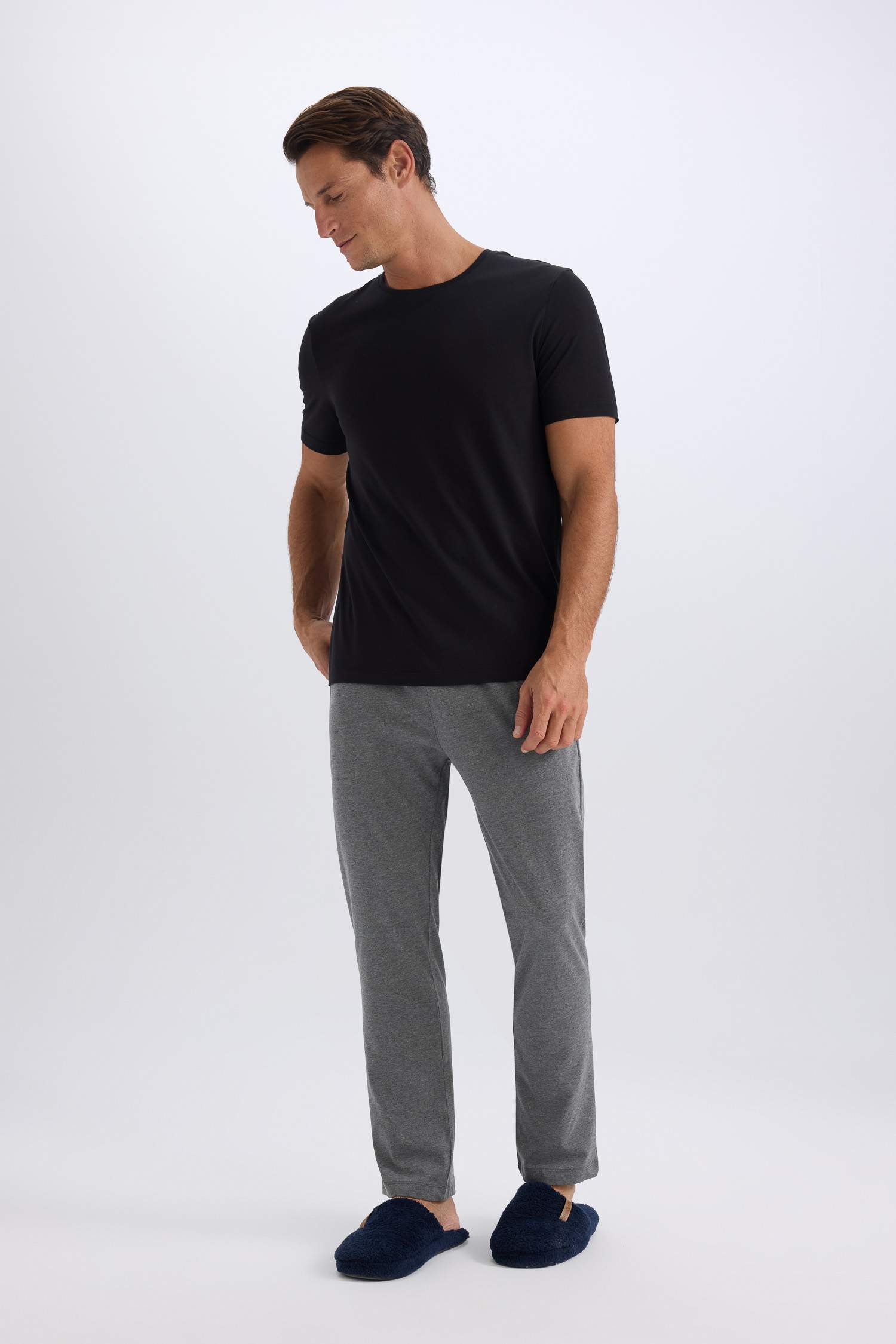 سروال بيجامة قصة عادية بجيب