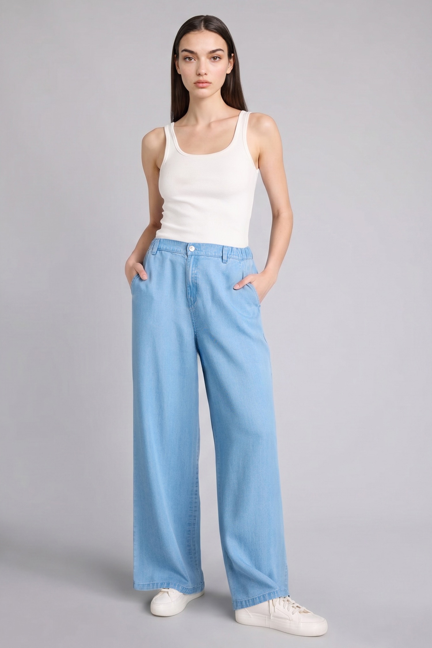 DeFacto Wide Leg Yüksek Bel Pantolon görsel 2