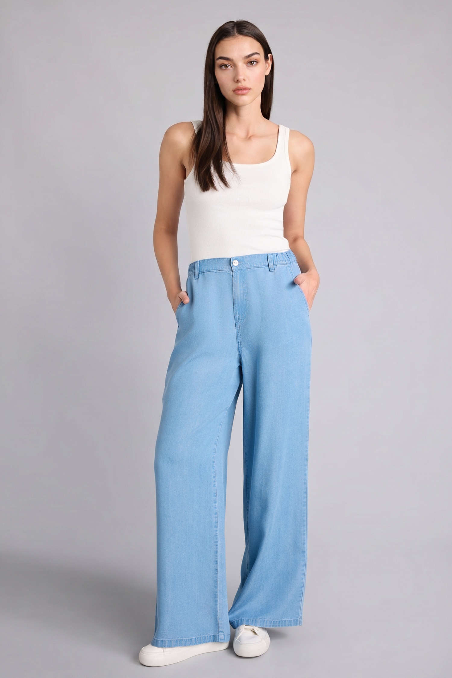 DeFacto Wide Leg Yüksek Bel Pantolon görsel 3
