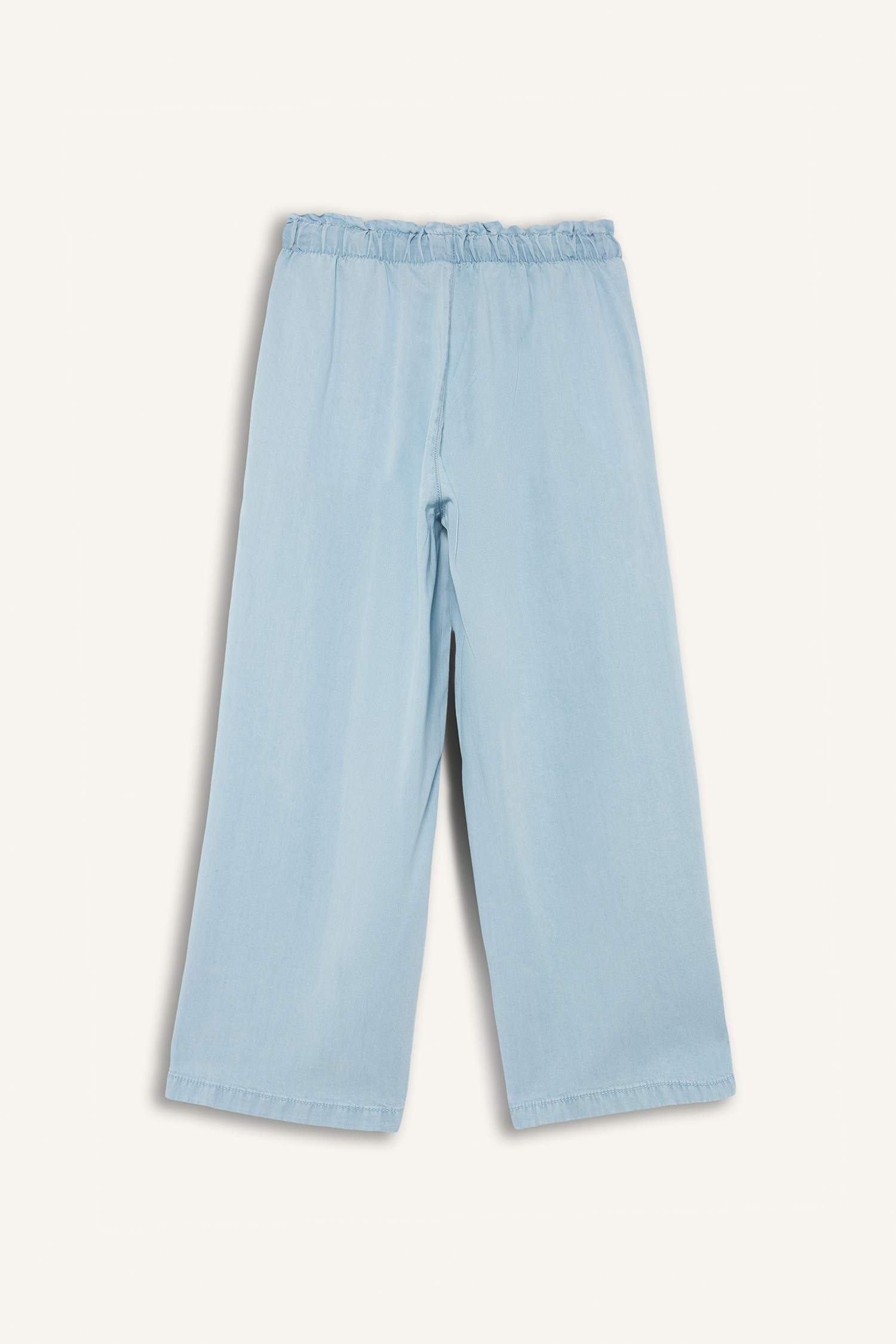 Pull On Culotte Yüksek Beli Lastikli Tensel Yıkamalı Pantolon