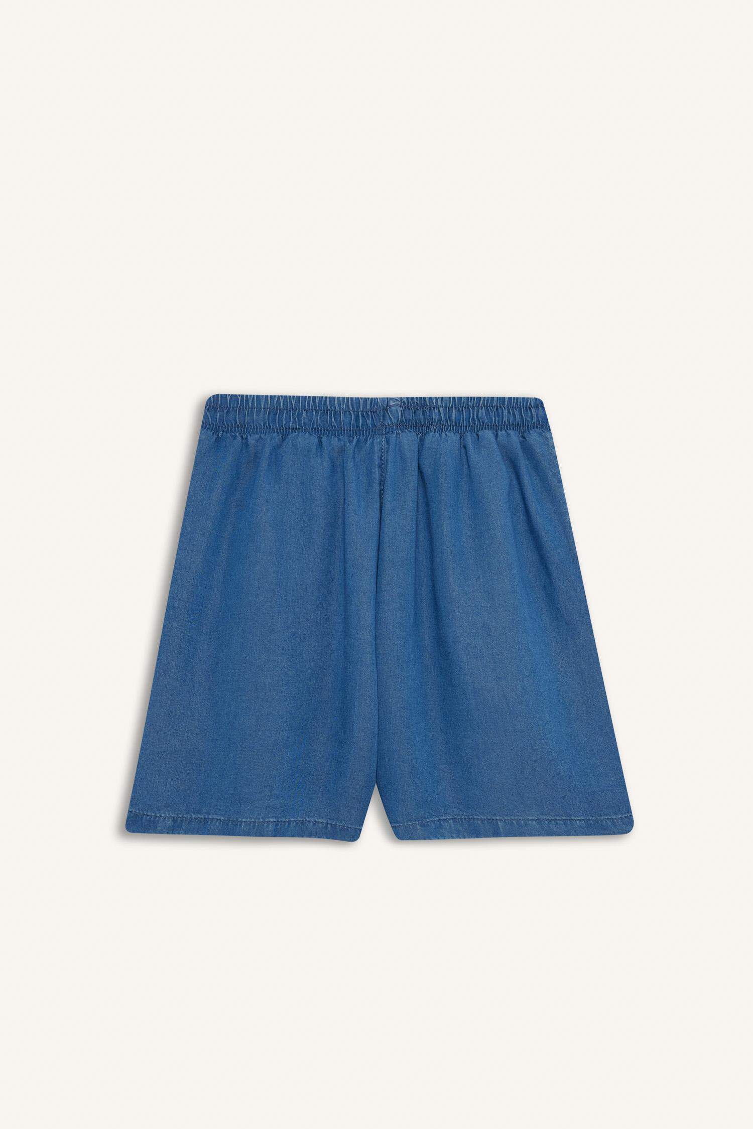 Шорты из тенселя с высокой посадкой