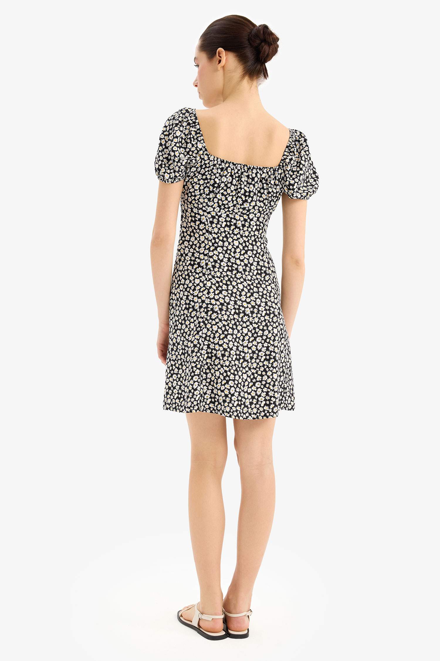 Coool мини-платье с квадратным вырезом и цветочным узором