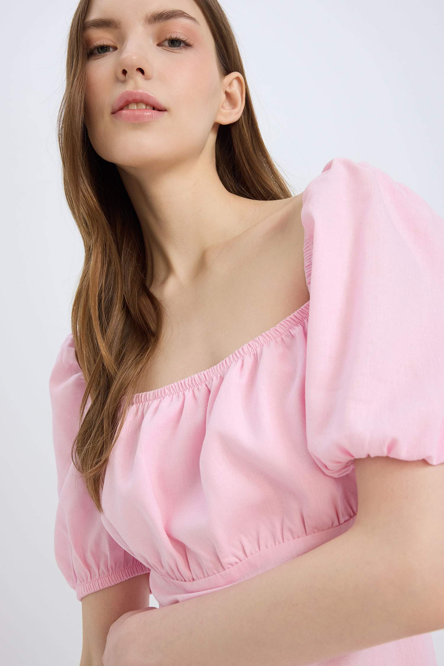 шаршы ойық қысқа жеңді Қысқа жеңді тоқылған көйлек