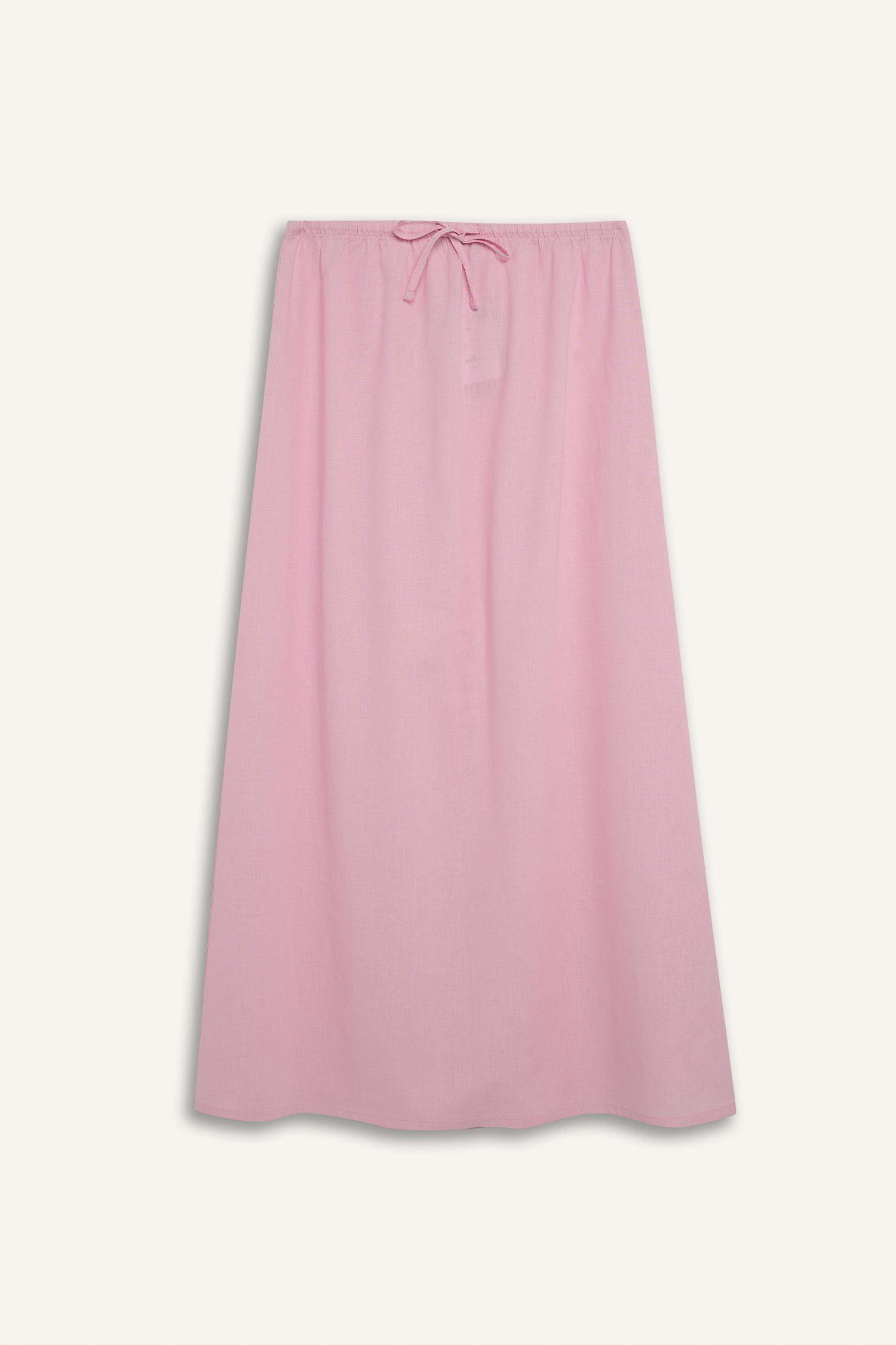 Coool A Kesim Normal Bel Keten Karışımlı Maxi Etek